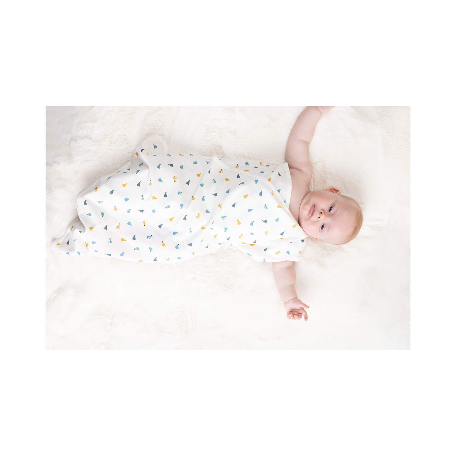 La couverture à imprimé de poires en coton biologique de qualité supérieure d'Elk Baby