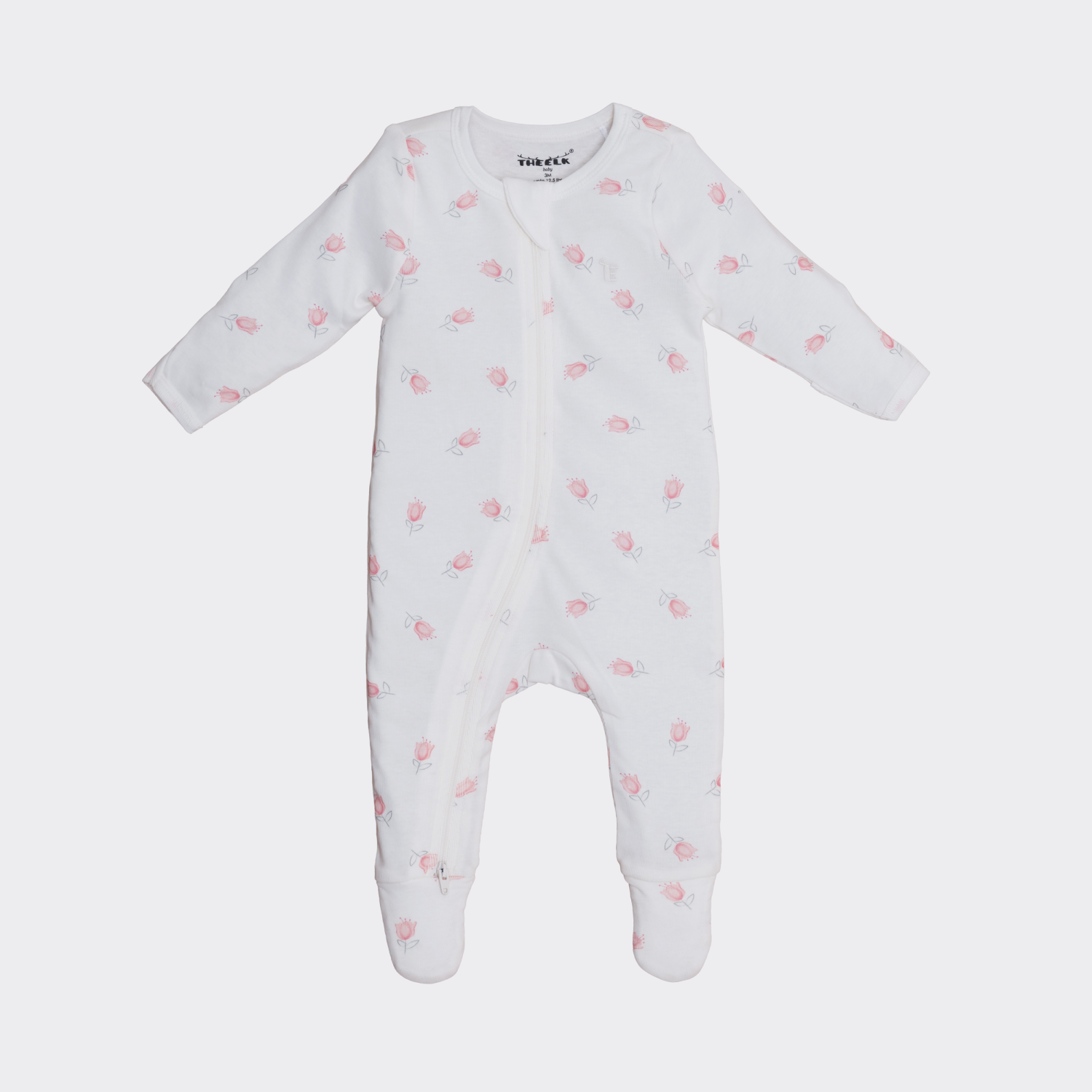 The Elk Baby Premium Organic Cotton Tulip/ Stripe Sleep and Grow Zippy