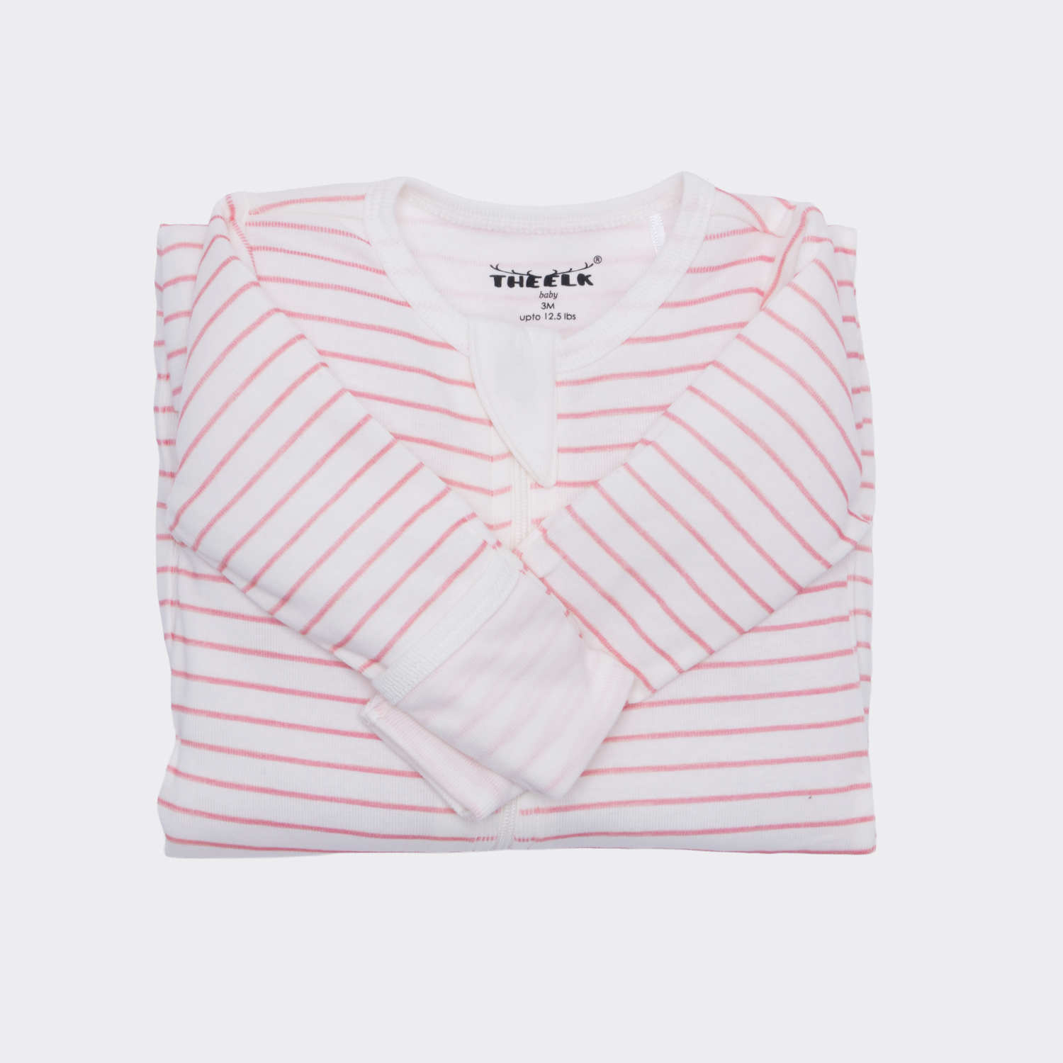 The Elk Baby Premium Organic Cotton Tulip/ Stripe Sleep and Grow Zippy