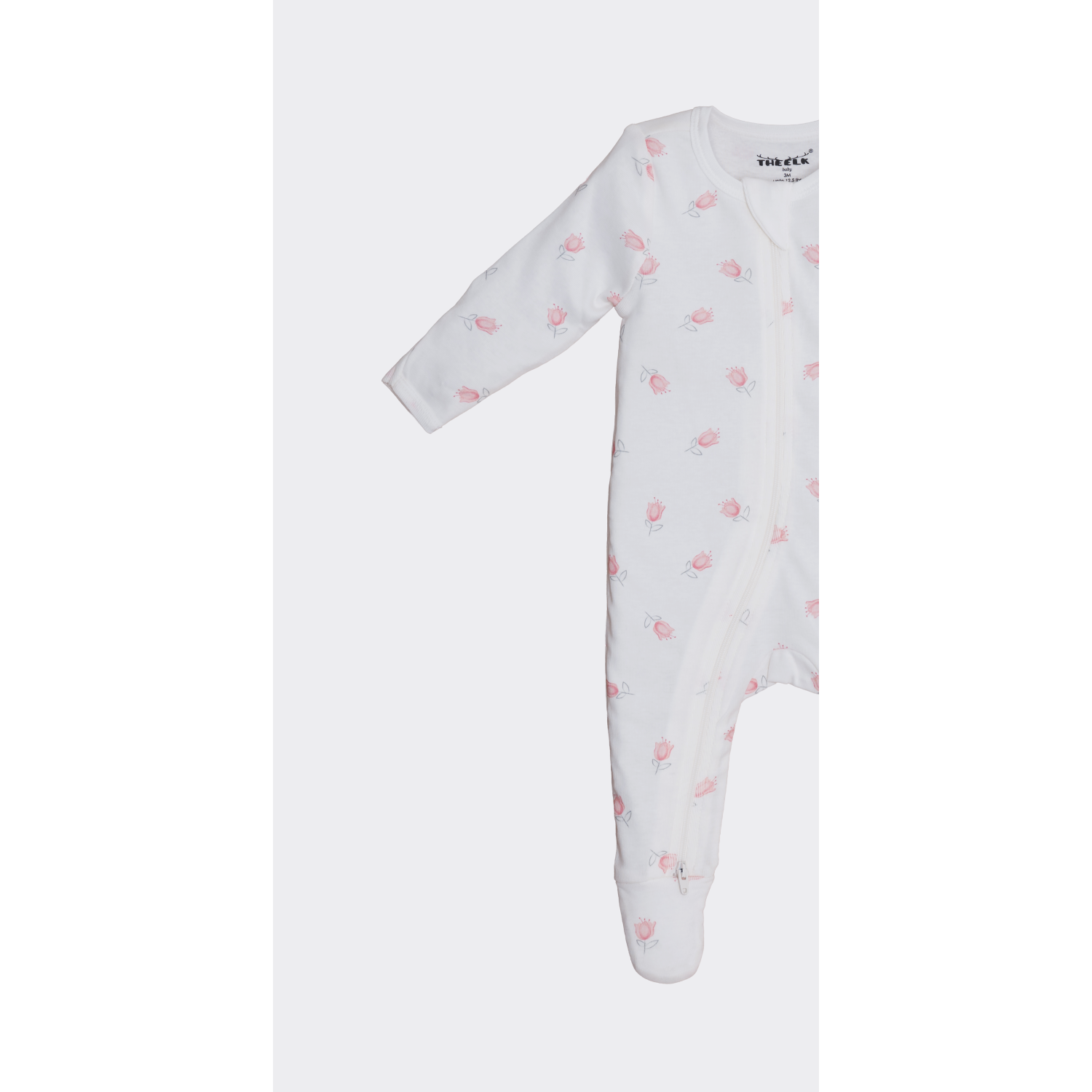 The Elk Baby Premium Organic Cotton Tulip/ Stripe Sleep and Grow Zippy