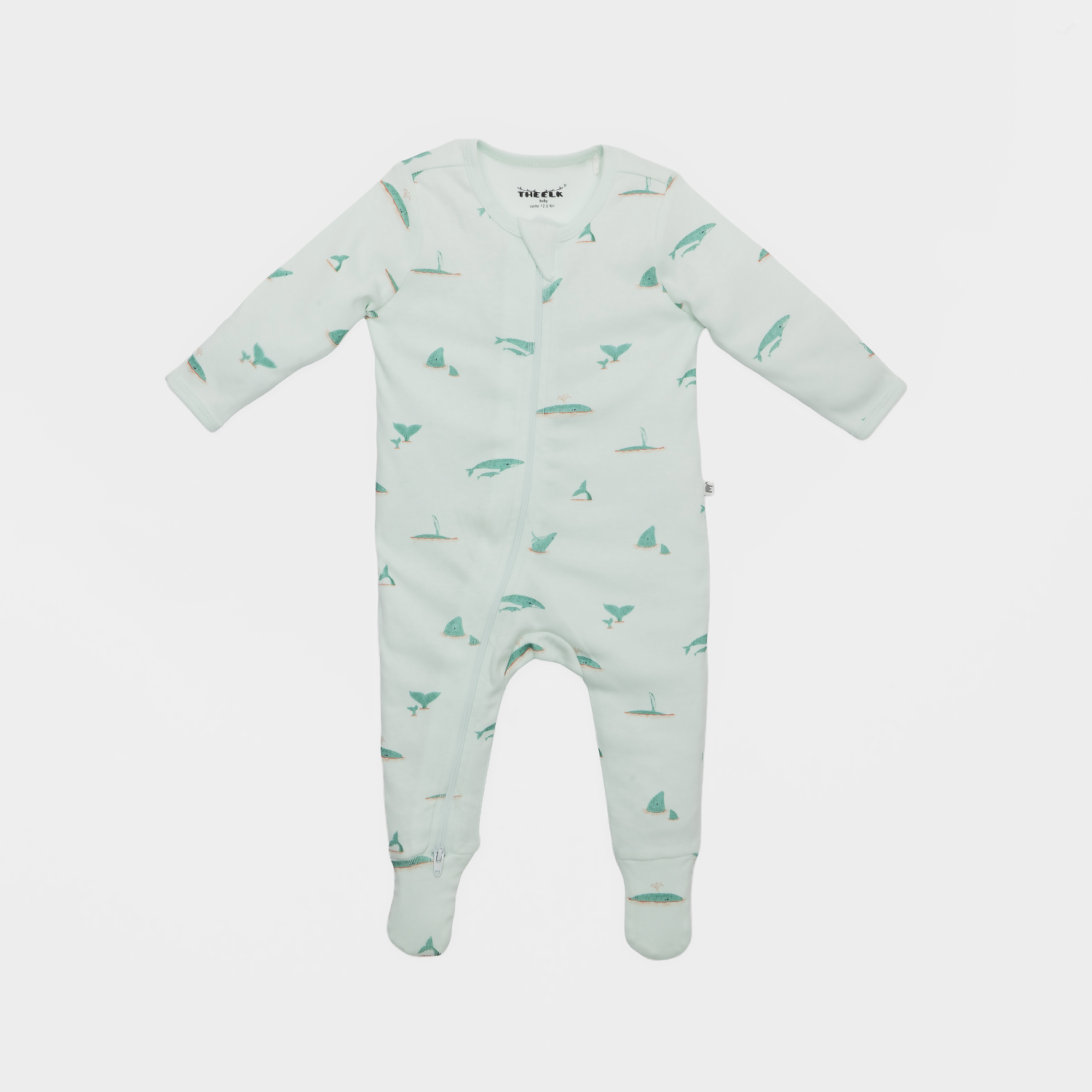 The Elk Baby Premium Organic Cotton Whale Play and Grow Zippy