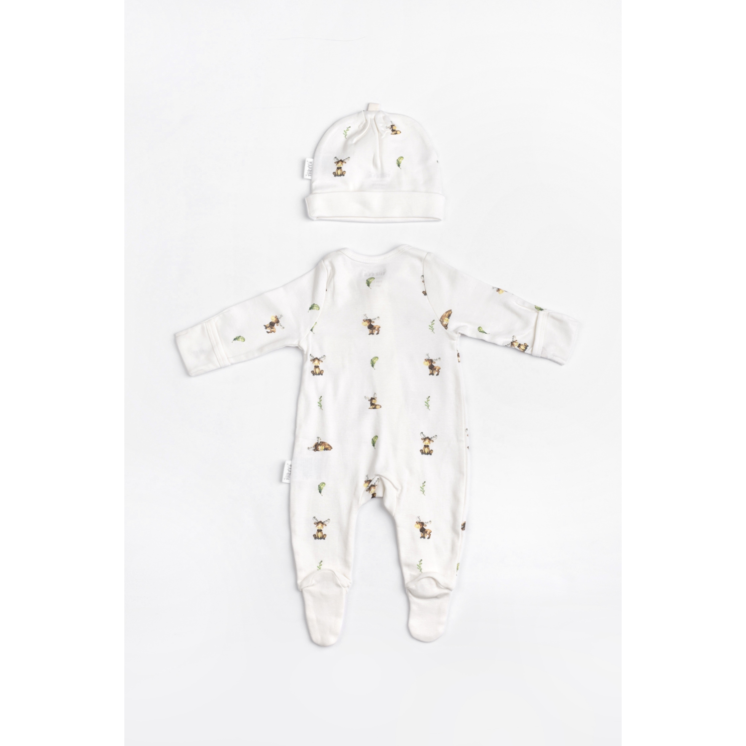 The Elk Baby Premium Organic Cotton Elk print Play and Grow Zippy