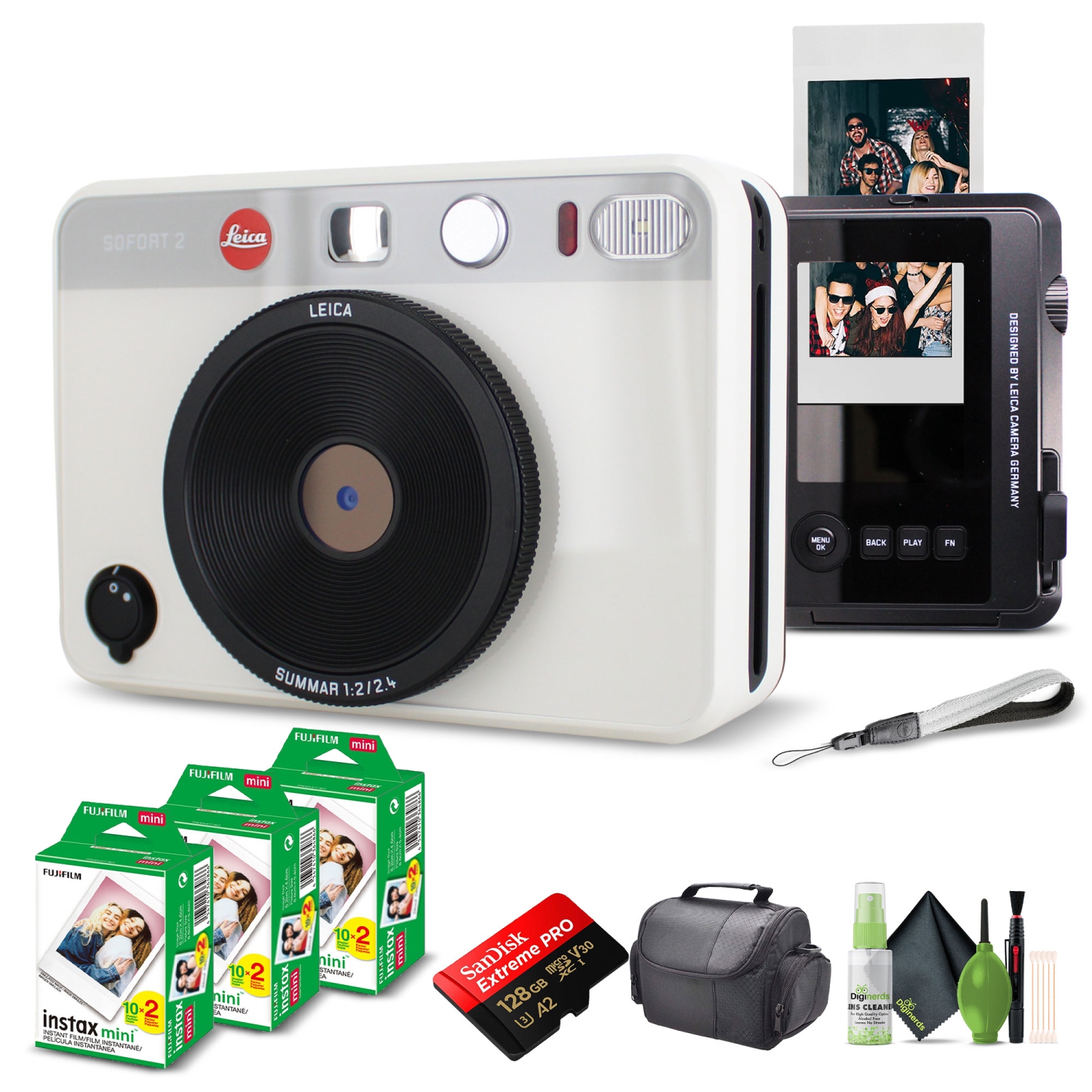 Leica Sofort 2 Hybrid Instant and Digital Camera + Instant Film 60 Sheets White