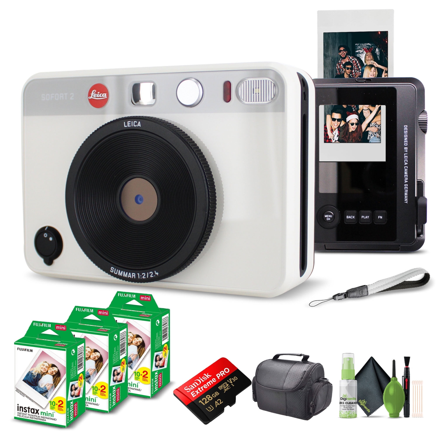 Leica Sofort 2 Hybrid Instant and Digital Camera + Instant Film 60 Sheets White