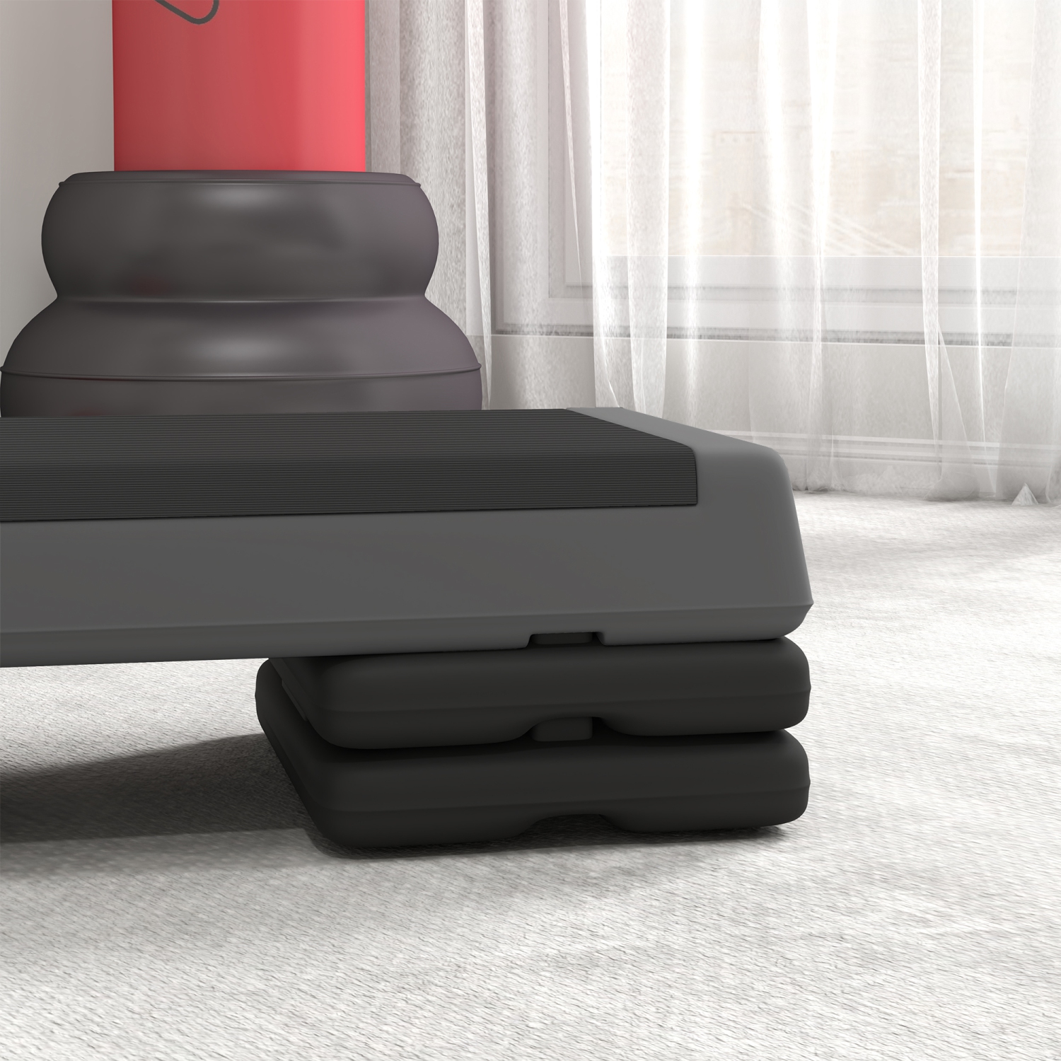 Soozier – Simulateur d'escalier d'aérobie réglable, 3 niveaux avec élévateurs, 4, 6 et 8&nbsp;po, plateforme d'exercice pour entraînement à domicile,