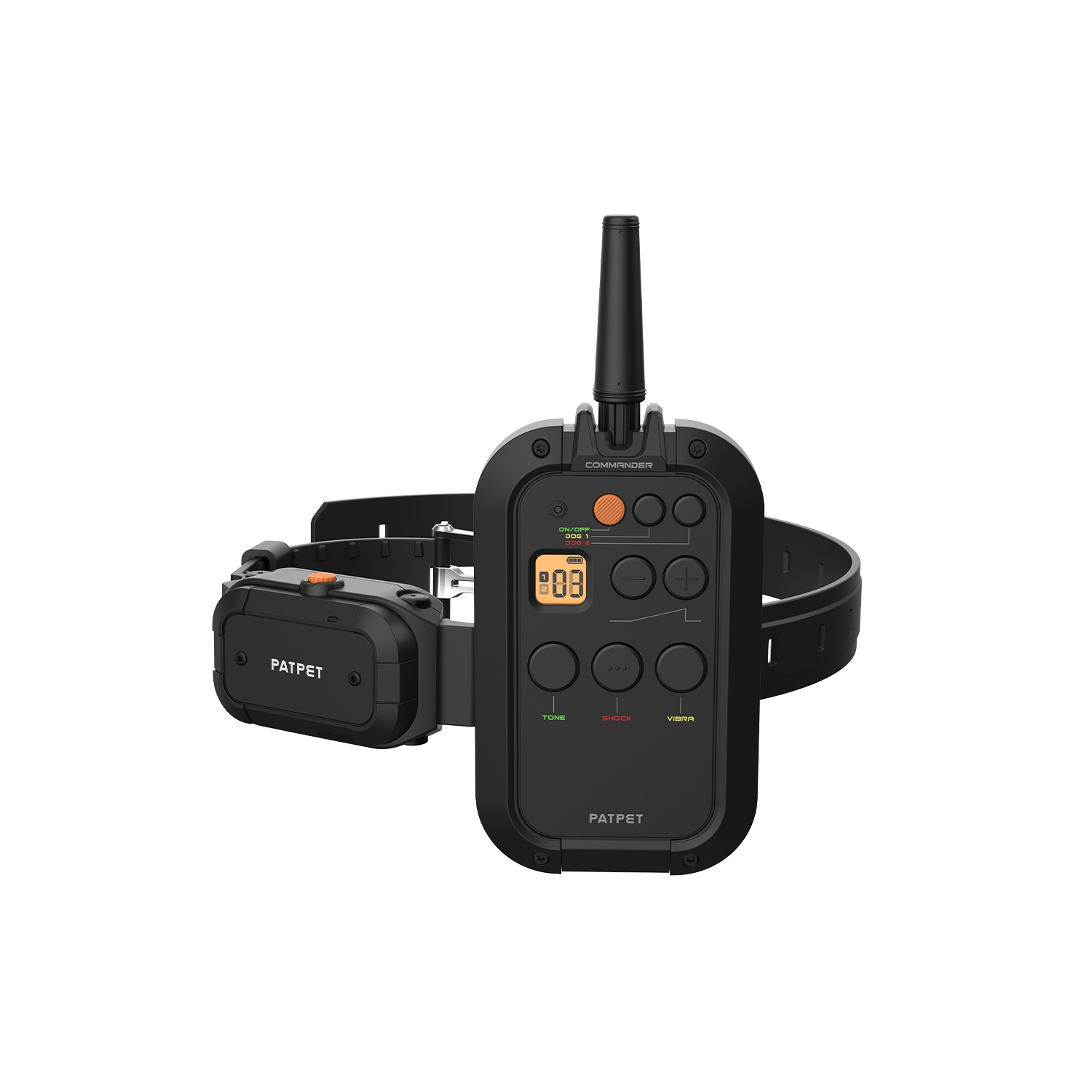 PATPET Dog Training Collar with Remote- 3/4 Mile Range E Collar Waterproof Rechargeable Shock Collar for Large Dog