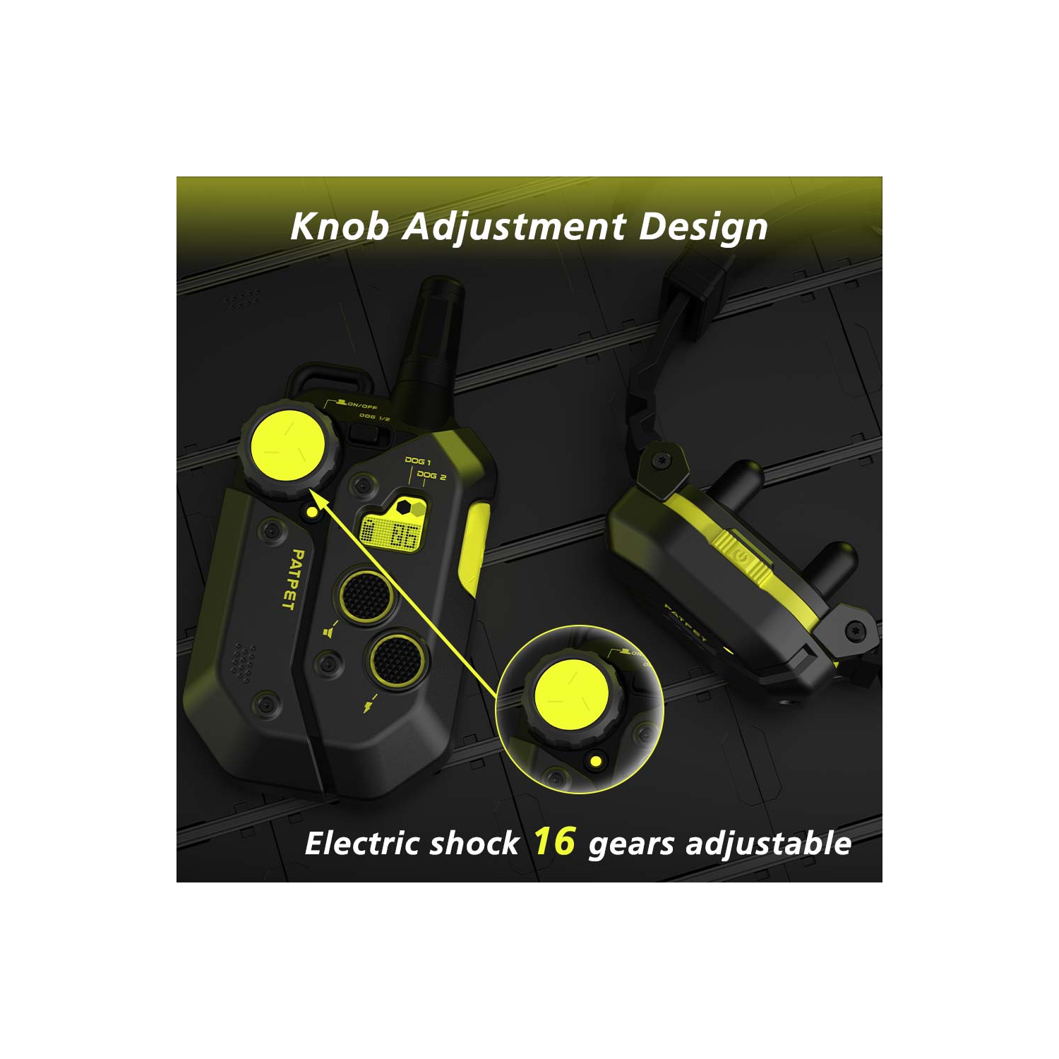 PATPET Dog Training collar, 3000 ft Range 16 Training Levels Dog Shock Collar with Remote Control(15-150lbs) Waterproof 100% Safe E Collar for Large