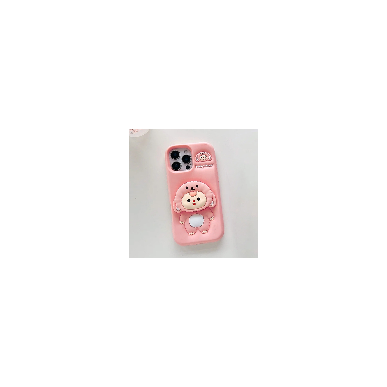 Étui avec béquille en silicone pour bébé Cartoon de 3D pour iPhone 13 Pro