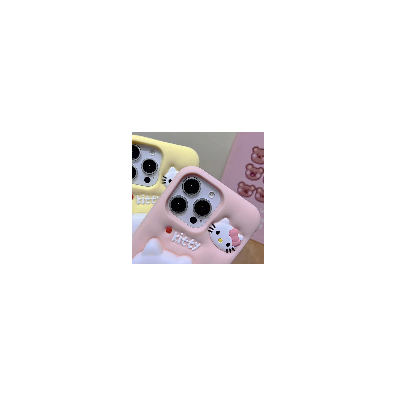 3D Leopard Print Cat Silicone Kickstand Case for iPhone 15 Pro Max