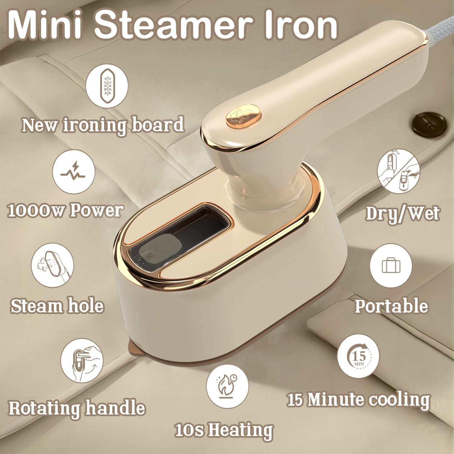 Portable Clothing Travel Steamer, Small Mini Steam Iron Suitable for Travel or Home Use