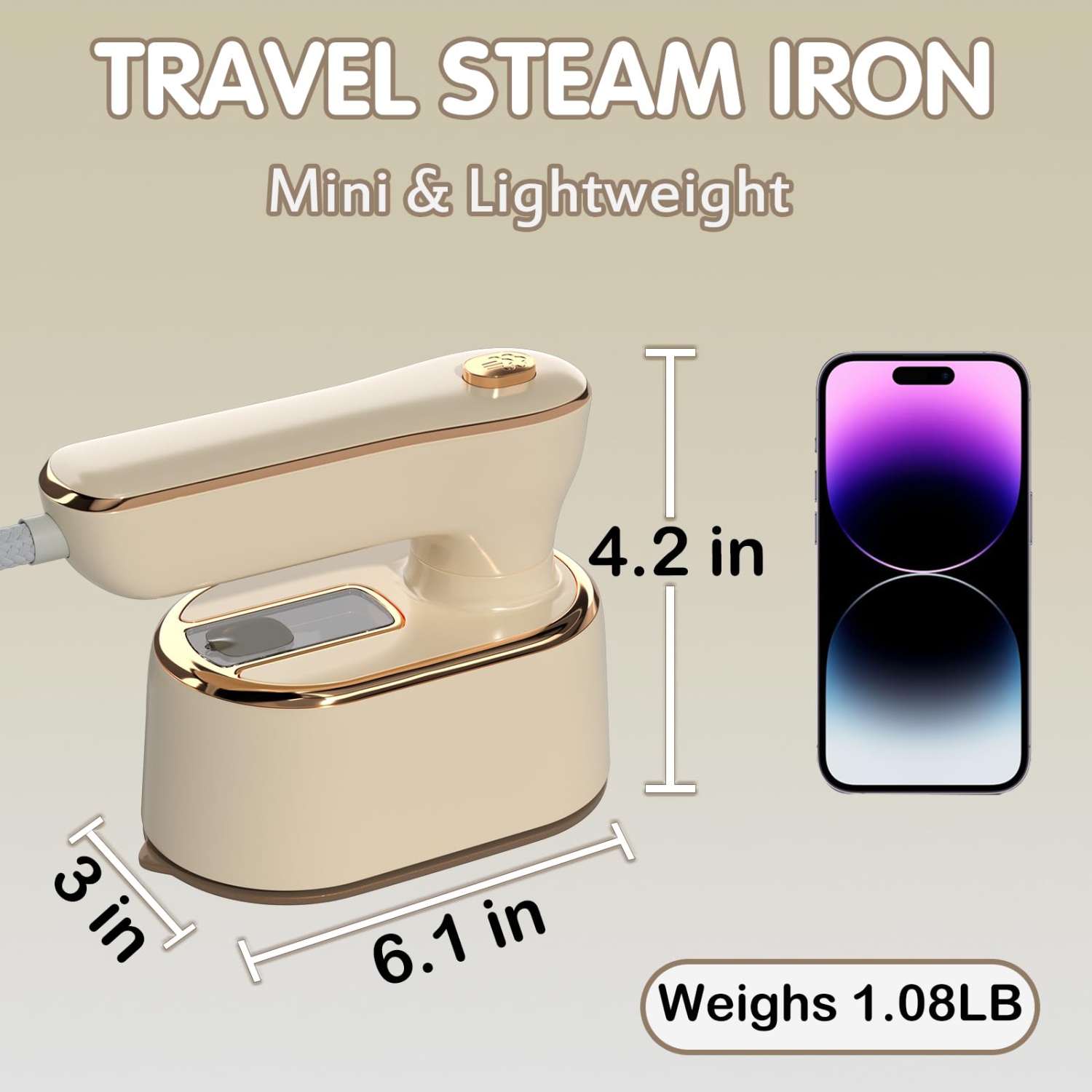 Portable Clothing Travel Steamer, Small Mini Steam Iron Suitable for Travel or Home Use