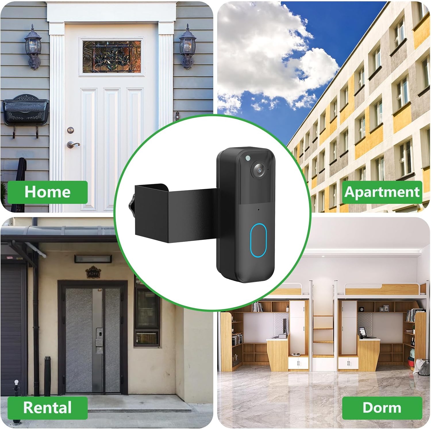 Support de sonnette antivol, support de porte sans perceuse pour sonnette vidéo de Blink, support de sonnette fixe d'appartement pour sonnette de