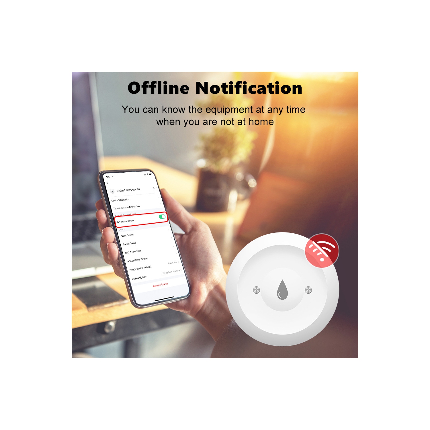 Détecteur de fuite d'eau sans fil de ZigBee, capteur de fuite d'eau Wi-Fi intelligent, système d'alarme de détecteur de fuite d'eau à télécommande