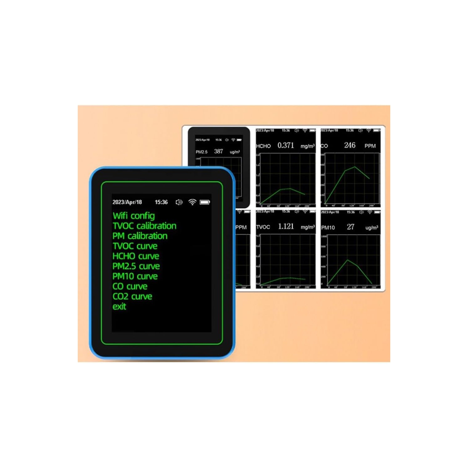 Smart 12-in-1 Air Quality Detector - Detects Formaldehyde, Carbon Dioxide, PM2.5, CO, TVOC, Wall-mounted Design, WiFi Connection, App Control, Type-C