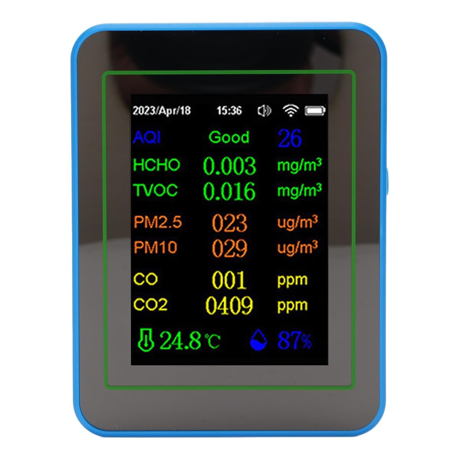 Smart 12-in-1 Air Quality Detector - Detects Formaldehyde, Carbon Dioxide, PM2.5, CO, TVOC, Wall-mounted Design, WiFi Connection, App Control, Type-C
