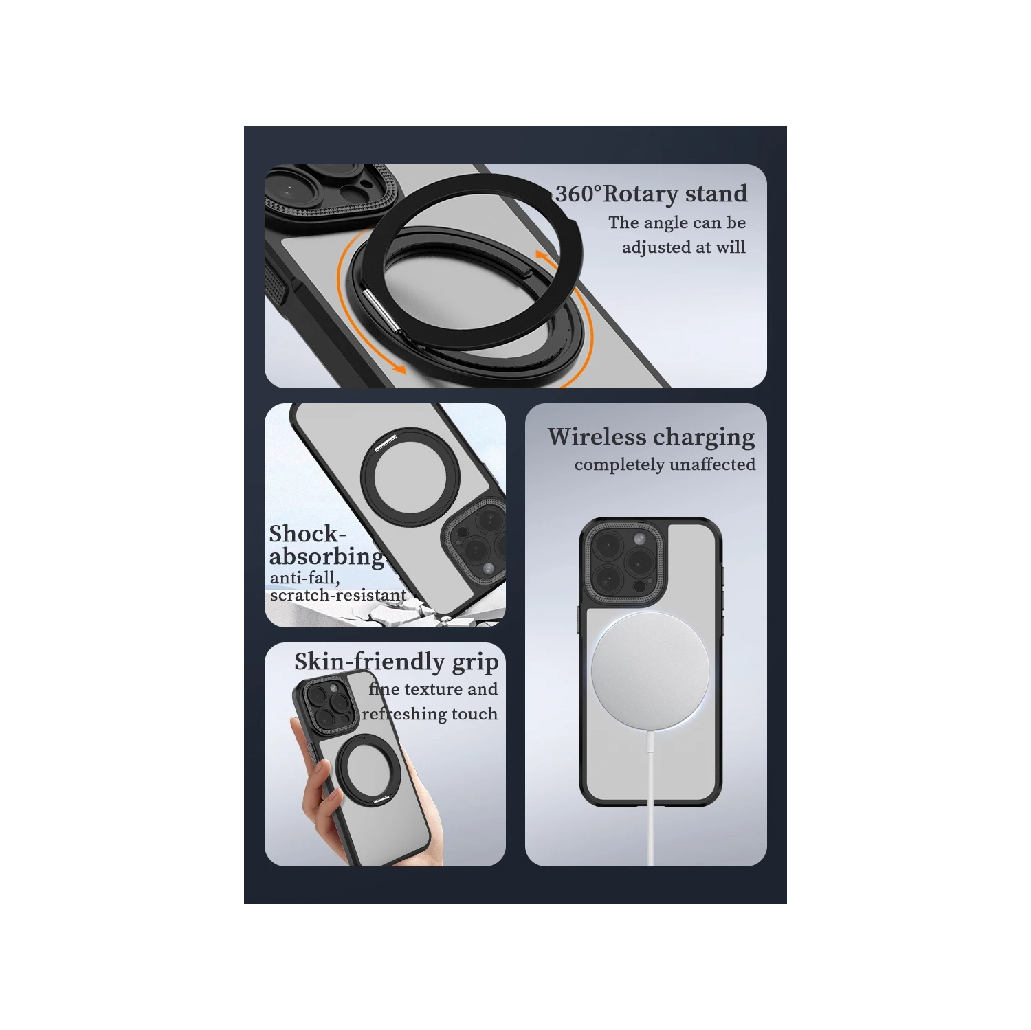 Suitable for iPhone 14 Pro Max mobile phone case magnetic bracket protective cover fine hole mobile phone case, anti-wear, anti-fall,