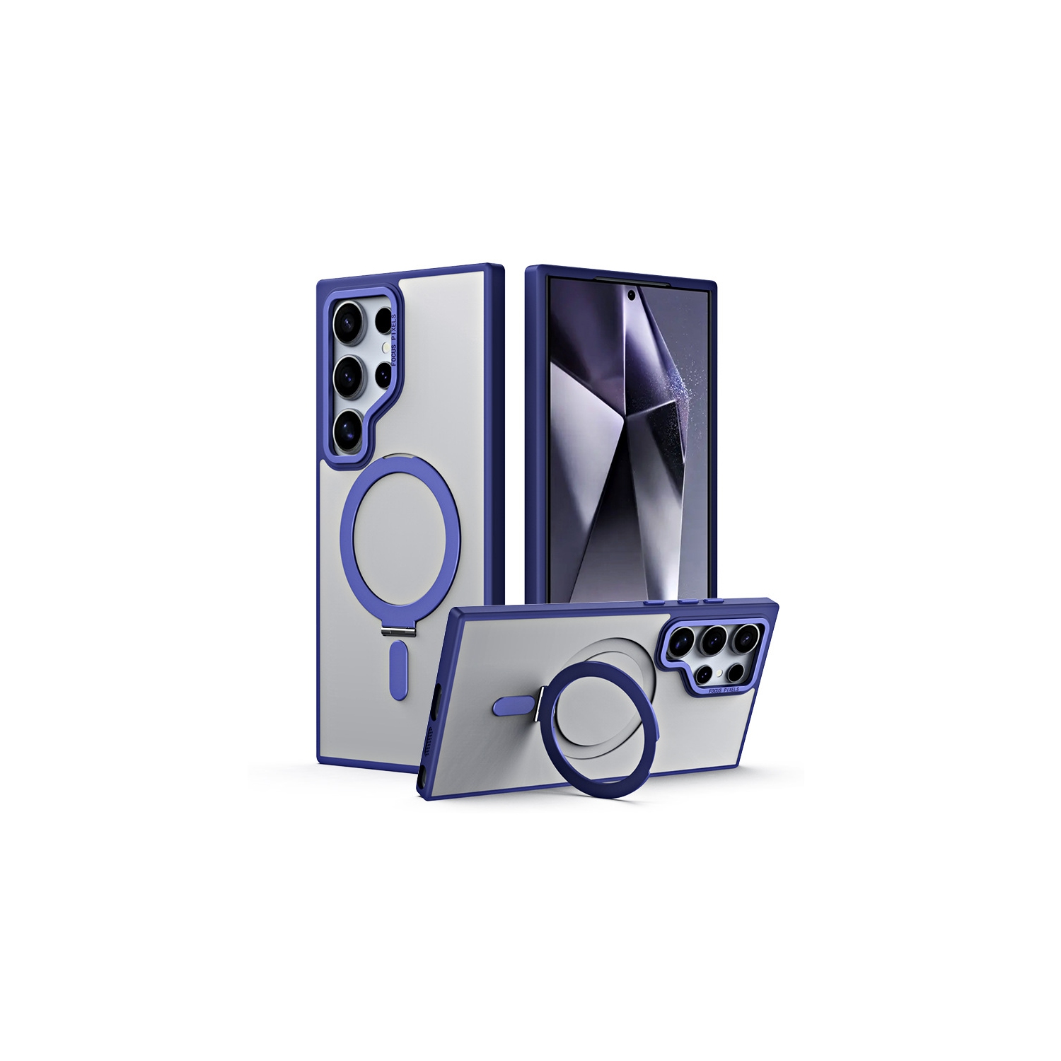 New Samsung fulcrum shell Magsafe magnetic frosted anti-fall Galaxy S24 Ultra mobile phone case-blue