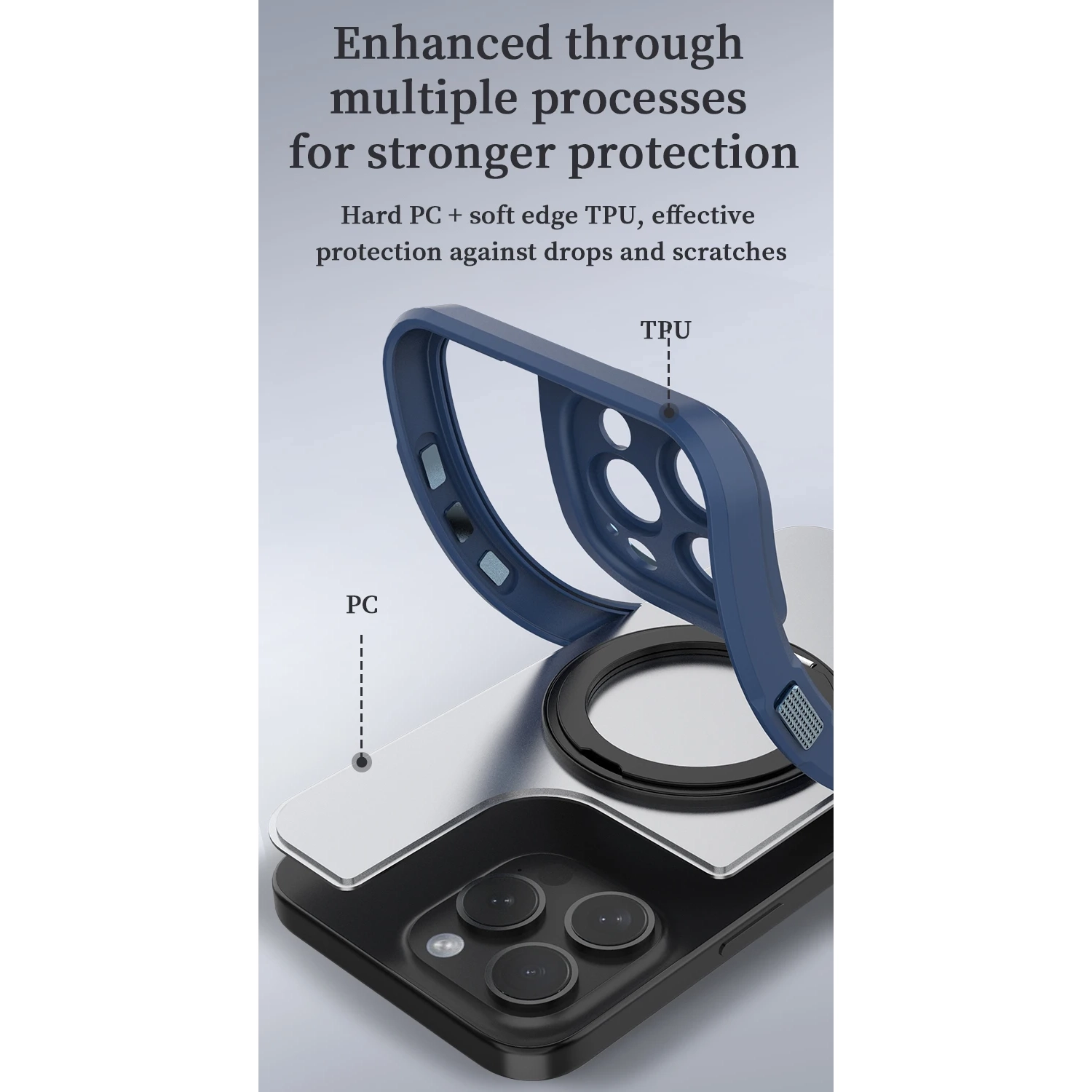 Suitable for iPhone 14 Pro Max mobile phone case magnetic bracket protective cover fine hole mobile phone case, anti-wear, anti-fall,