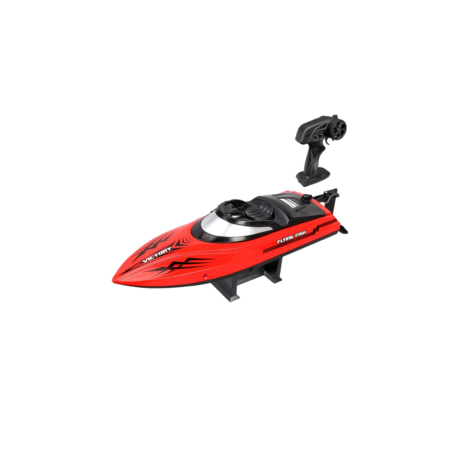 Bateau téléguidé, bateau-jouet aquatique, bateau-jouet de 2,4 GHz à commande rapide télécommandé avec lumière - rouge