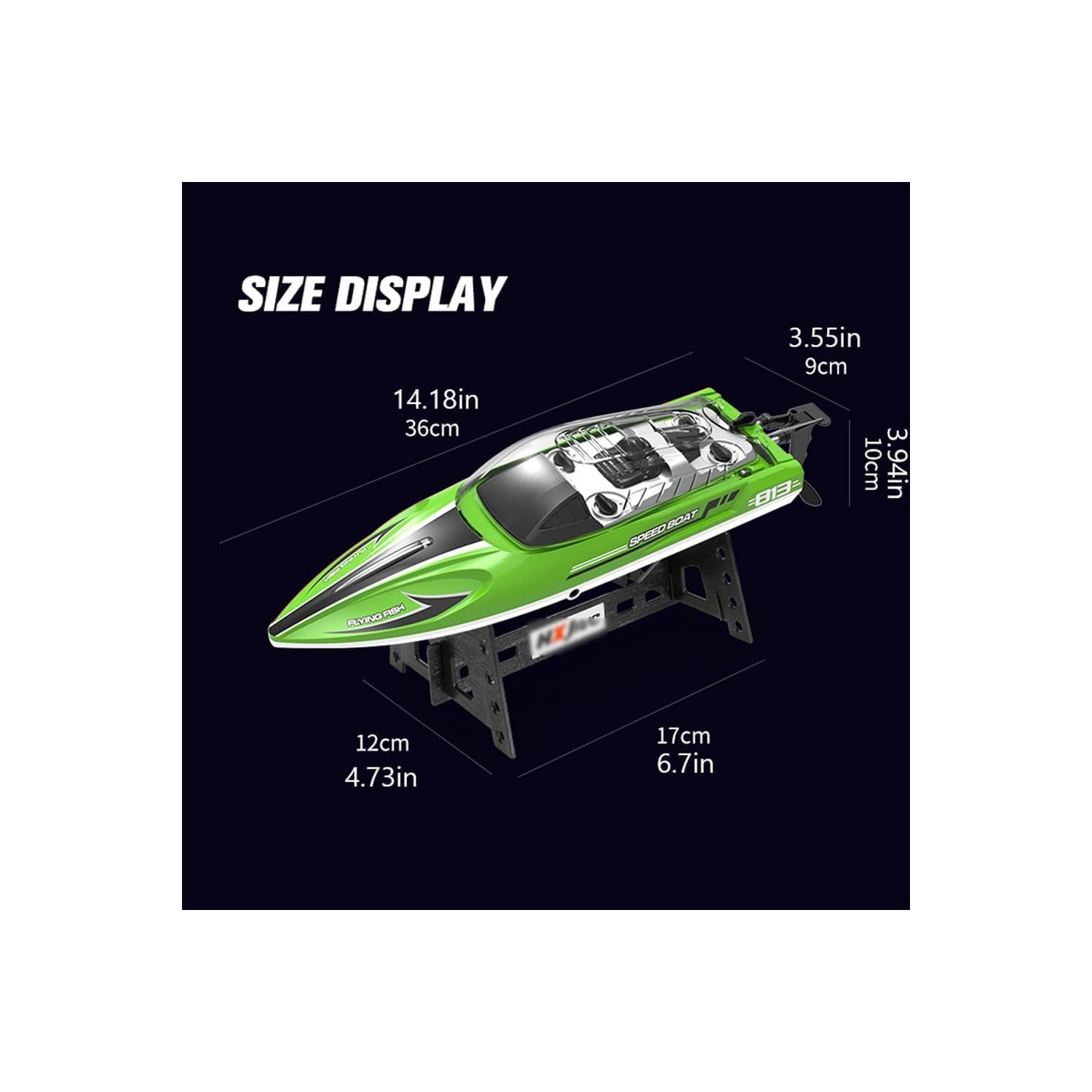 Bateau téléguidé 2.4G Jouets à eau électriques pour enfants avec lumières Bateau haute vitesse télécommandé, équipé d'une batterie 1100 mAh,