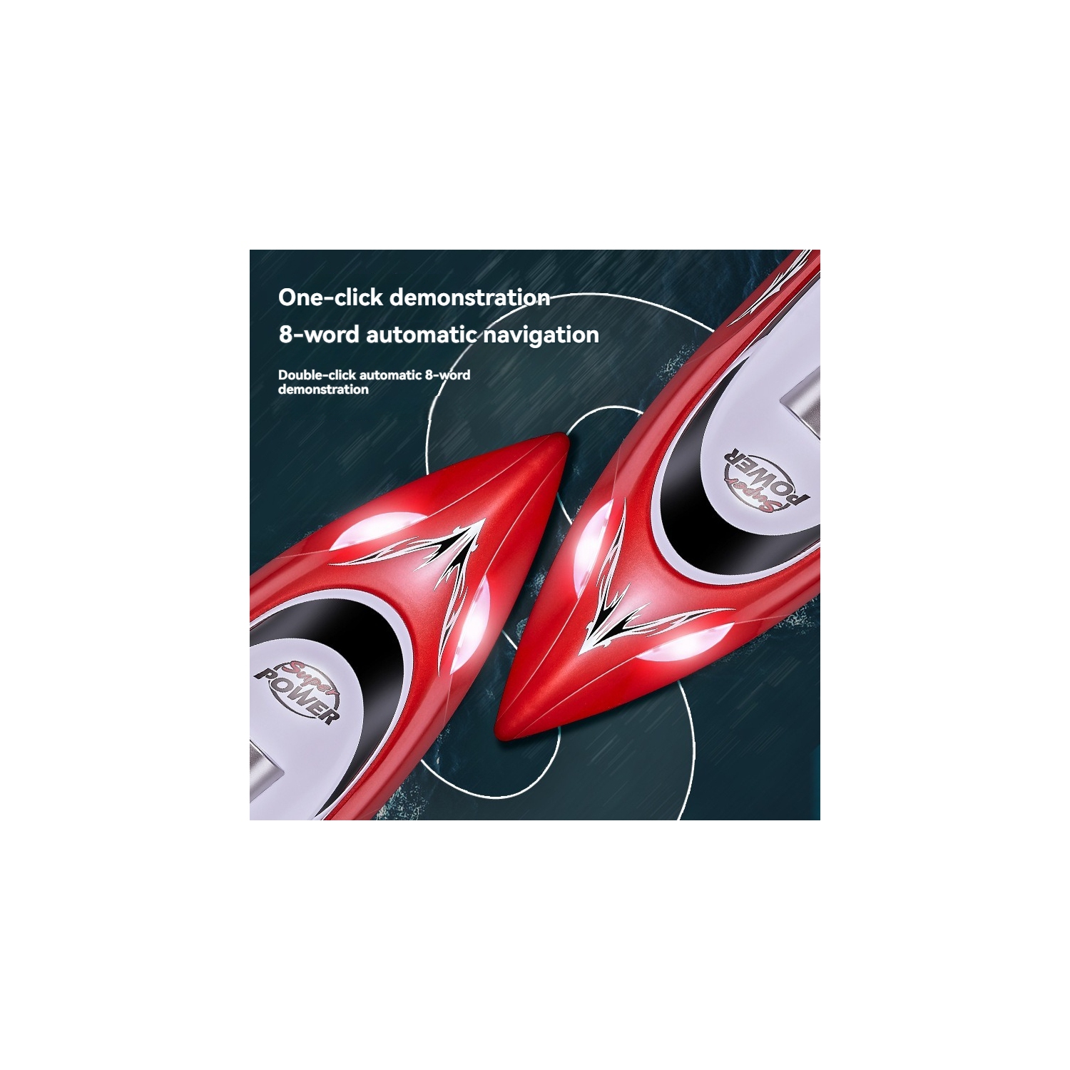 Bateau téléguidé bateau bateau jouet à voile modèle de yacht jouet bateau navigation nocturne lumières auto-retournement rapide hors-bord - noir