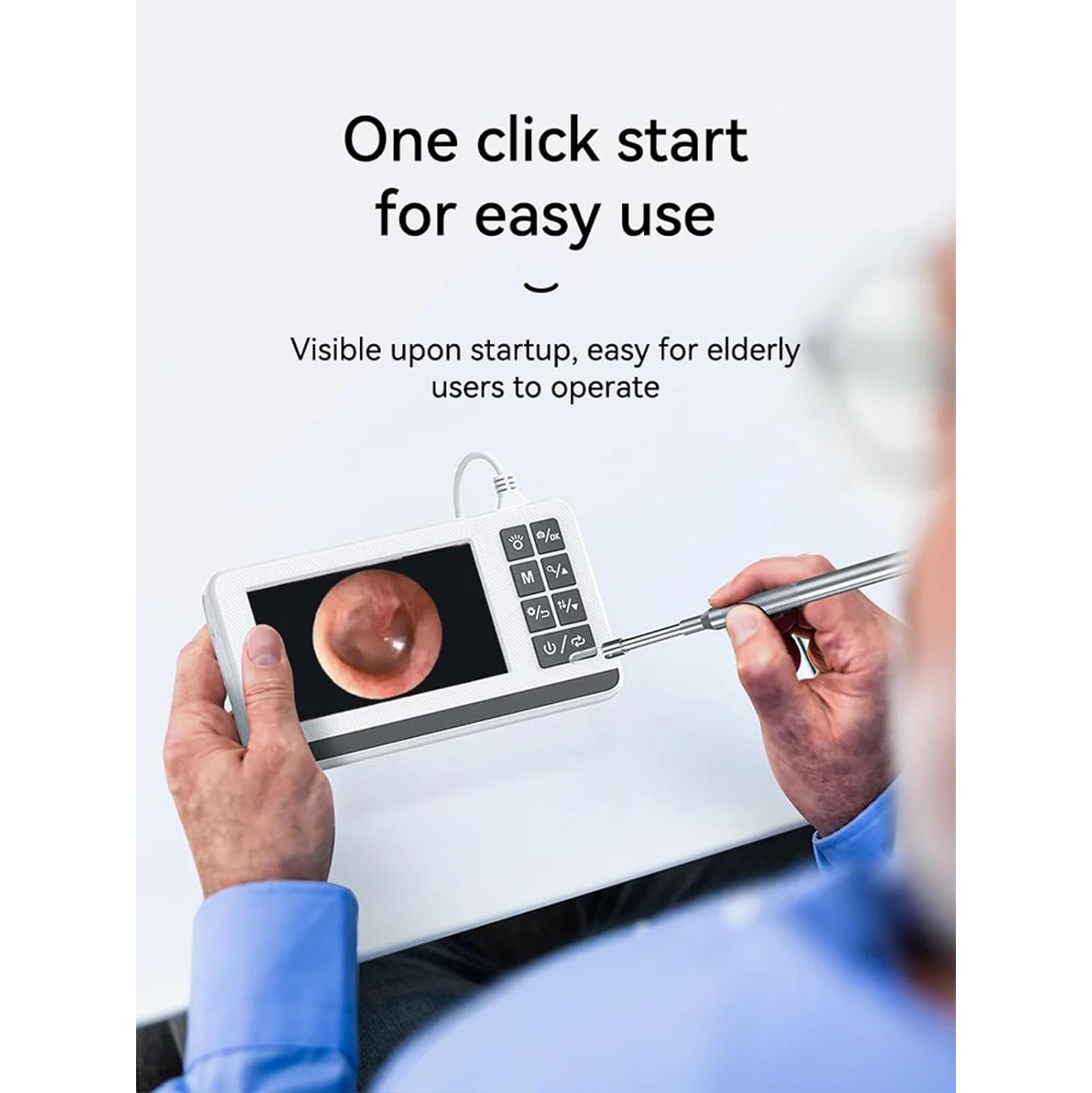 Caméra otoscope numérique, objectif 3,9&nbsp;mm, écran de 4,3&nbsp;po, endoscope visuel de cuillère à oreille, batterie rechargeable 2600&nbsp;mAh