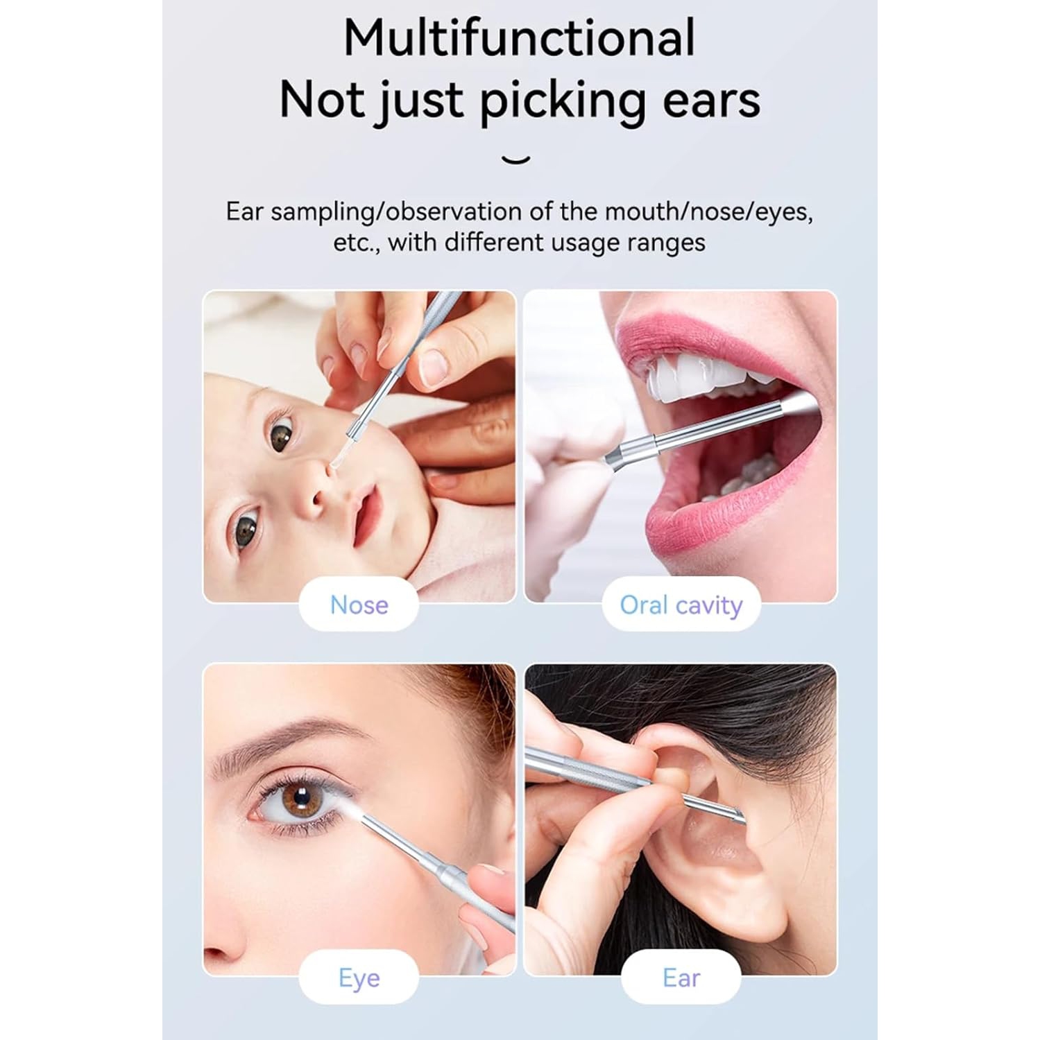 Caméra otoscope numérique, objectif 3,9&nbsp;mm, écran de 4,3&nbsp;po, endoscope visuel de cuillère à oreille, batterie rechargeable 2600&nbsp;mAh