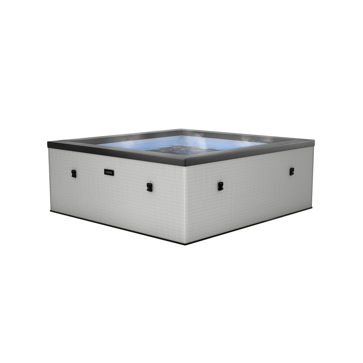 Garda | Spa en mousse écologique pour 6&nbsp;personnes | Carré | Chaufferette intégrée | Gris graphite