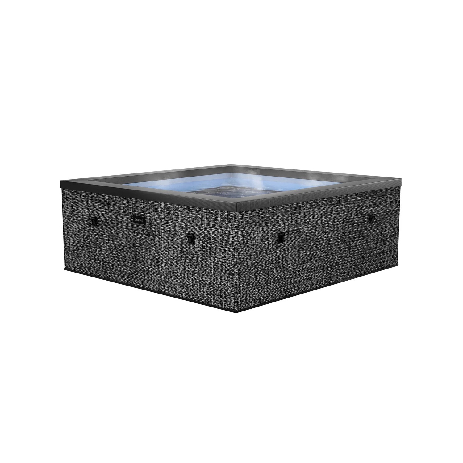 Garda | Spa en mousse écologique pour 4&nbsp;personnes Uptp | Carré | Chaufferette intégrée | Gris silex