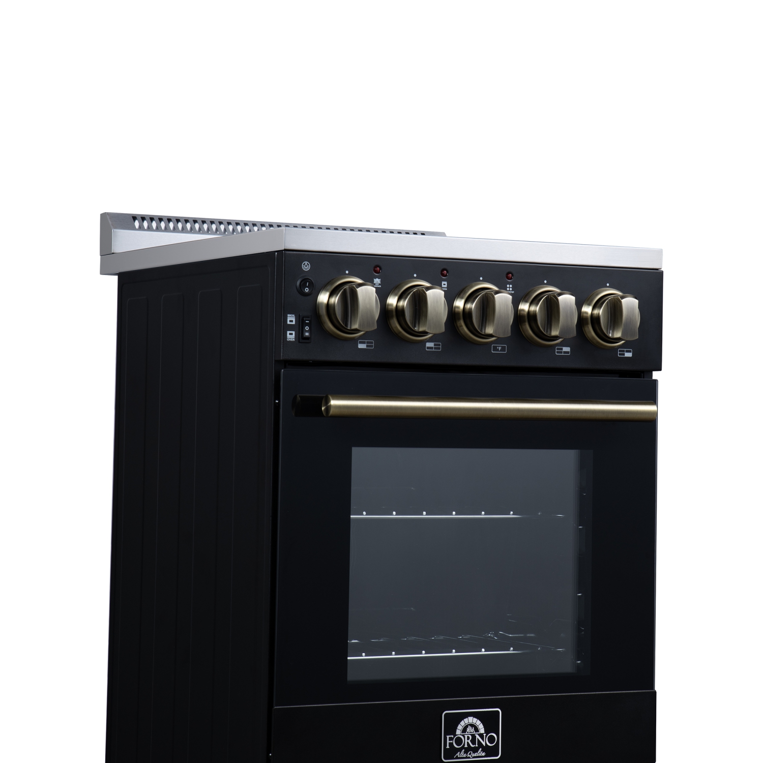 Cuisinière électrique autonome de 20&nbsp;po de Forno Pallerano en noir, version Canada, prise et cordon inclus
