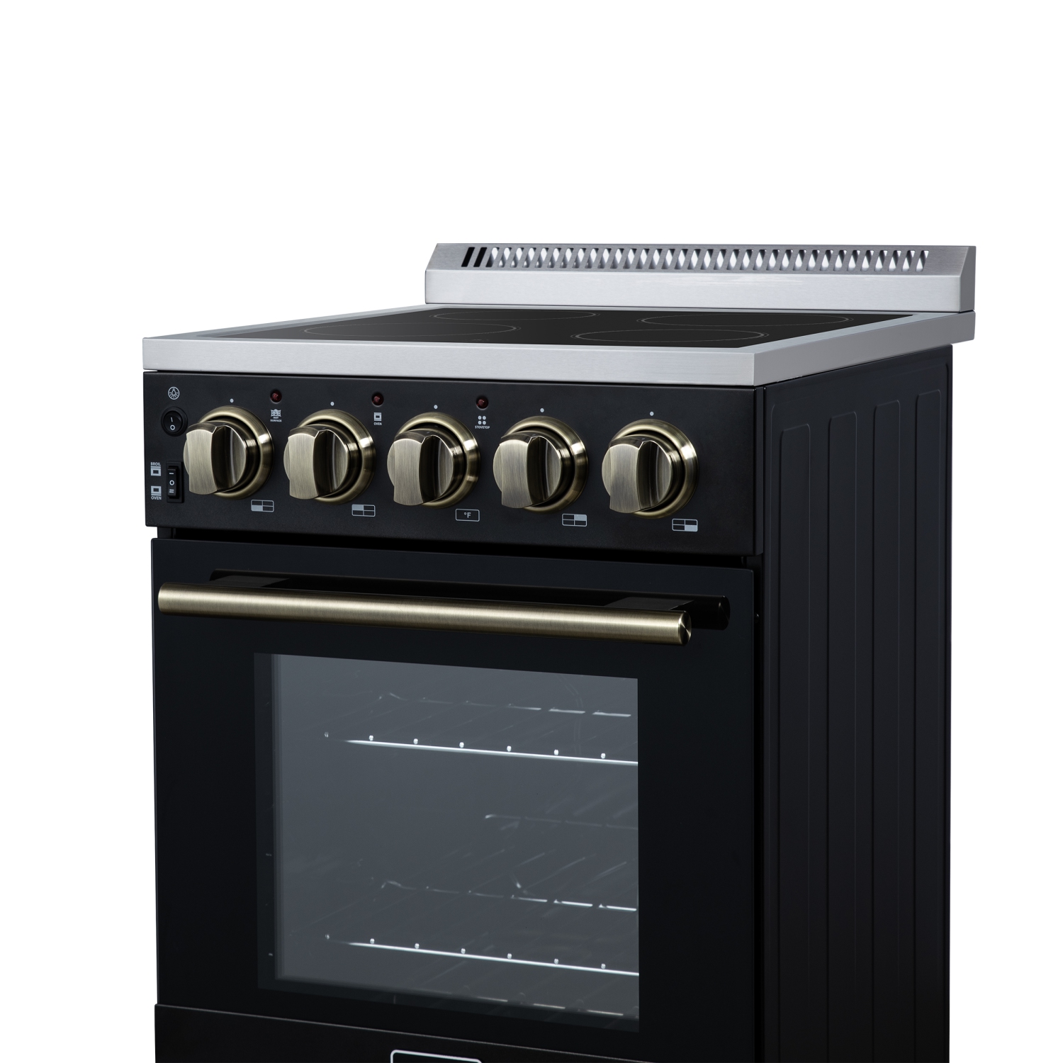 Cuisinière électrique autonome de 20&nbsp;po de Forno Pallerano en noir, version Canada, prise et cordon inclus