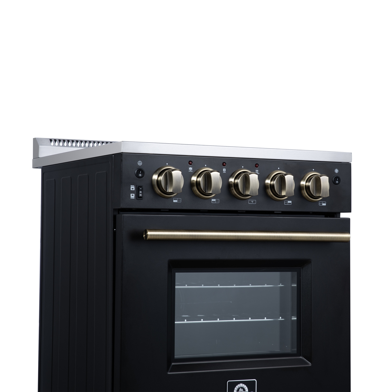 Cuisinière électrique autonome de 24 po de Forno Loiano en noir, version Canada, prise et cordon inclus