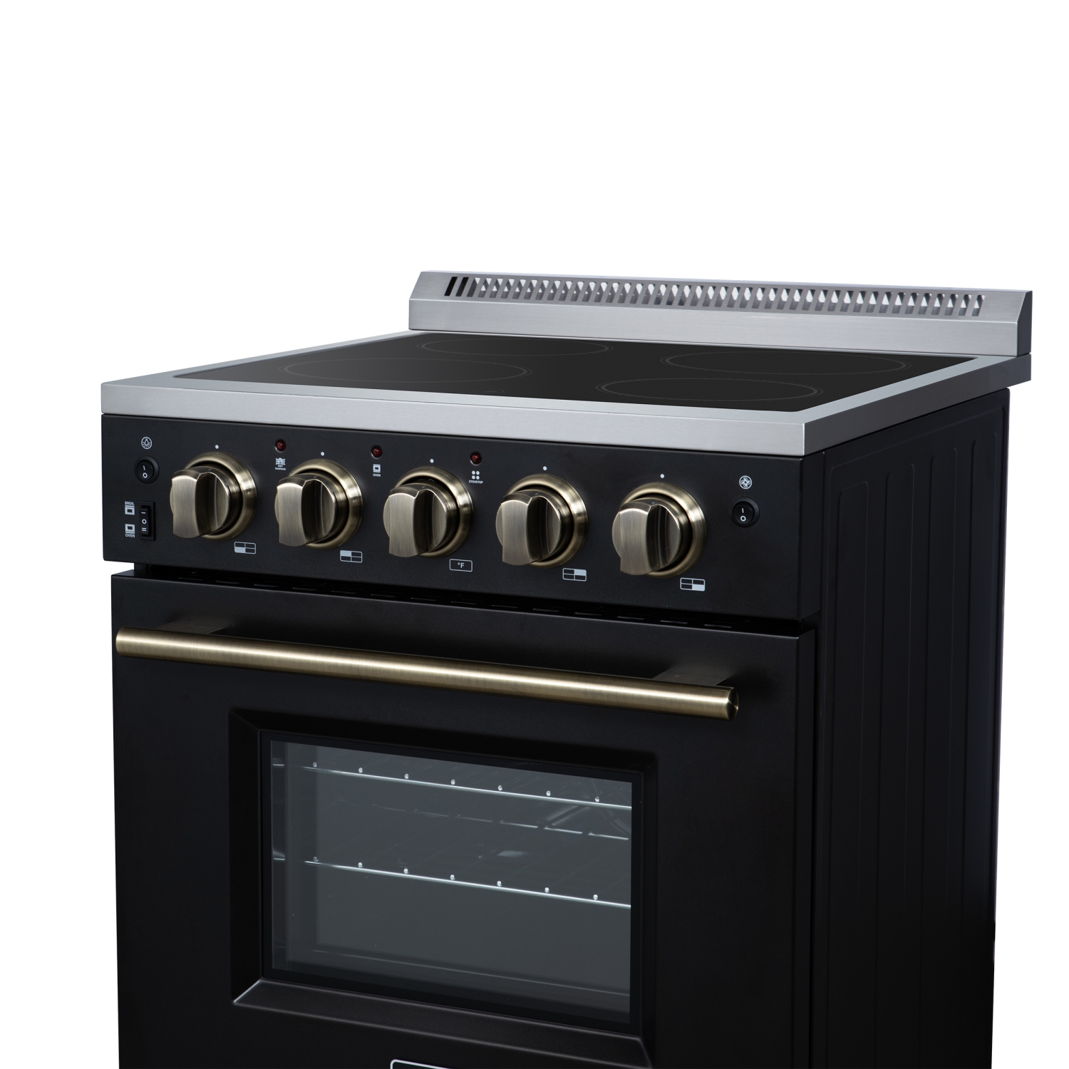 Cuisinière électrique autonome de 24 po de Forno Loiano en noir, version Canada, prise et cordon inclus