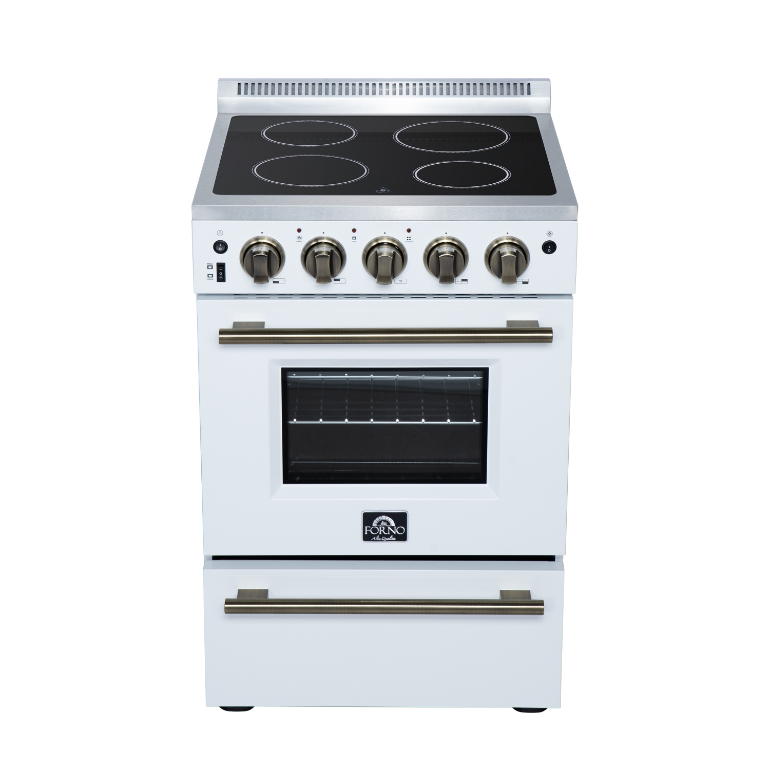 Forno Loiano 24 Inch Freestanding Electric Range in White, Canada Version, Plug and Cord Included