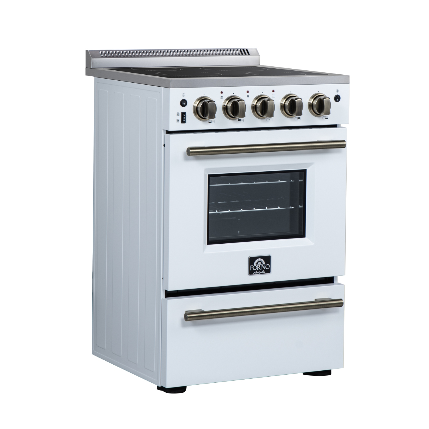 Forno Loiano 24 Inch Freestanding Electric Range in White, Canada Version, Plug and Cord Included