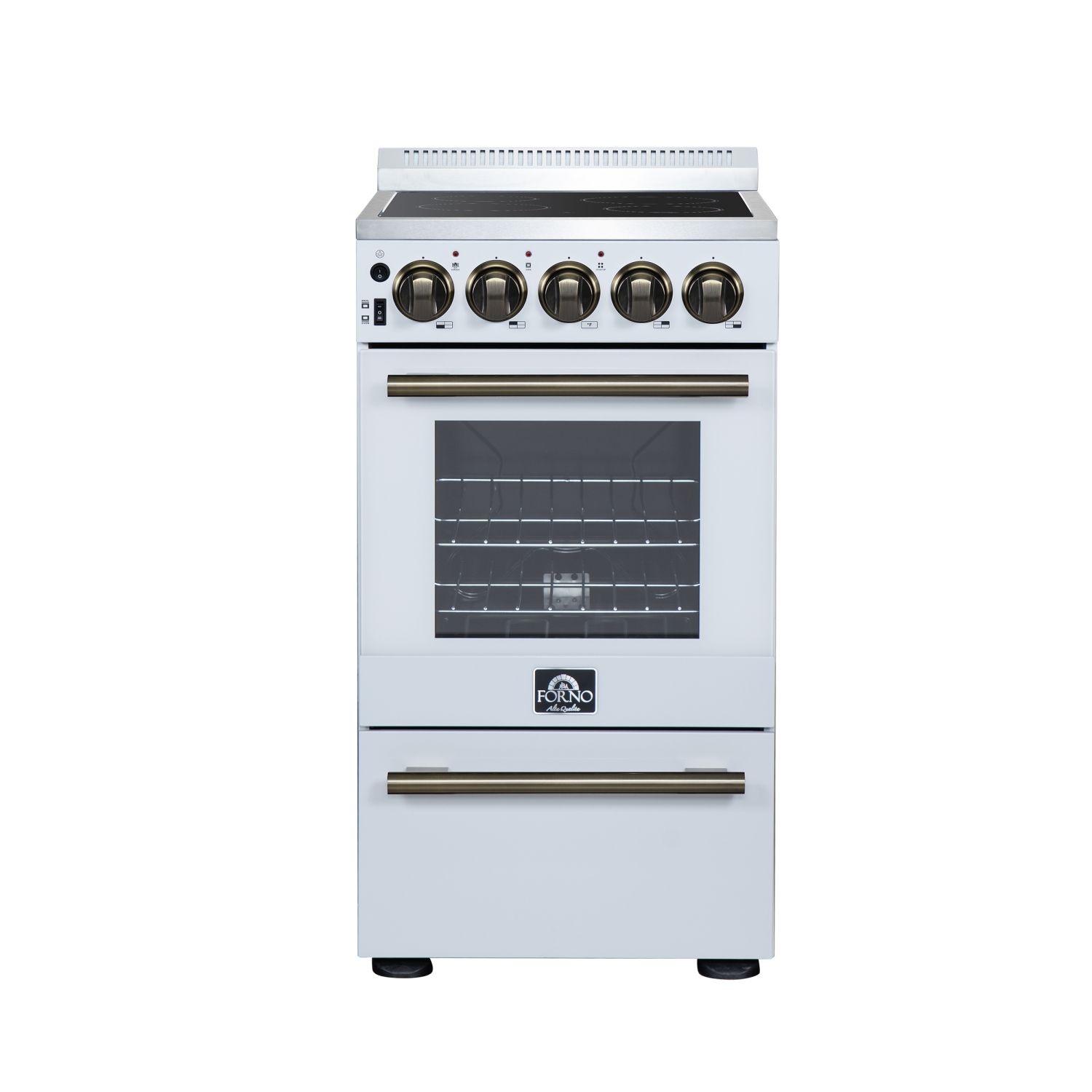 Forno Pallerano 20 Gamme électrique autonome de pouce en blanc, version Canada, prise et cordon inclus