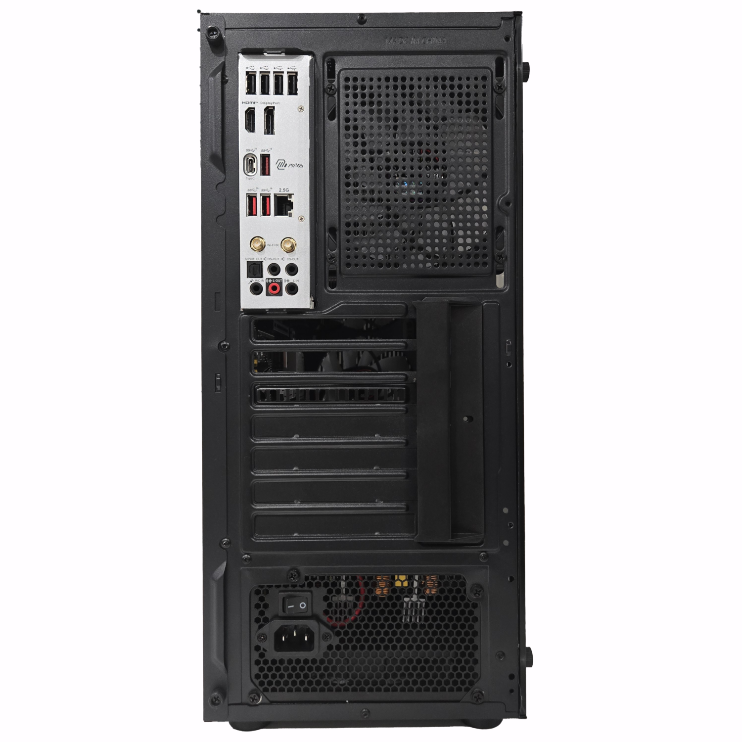 FunHei Tech Gaming PC, AMD 9700X 8-Core Processor, RTX 5070 Ti, 32GB DDR5 RAM, 4TB SSD, WiFi & Bluetooth, Win11 Pro, Black