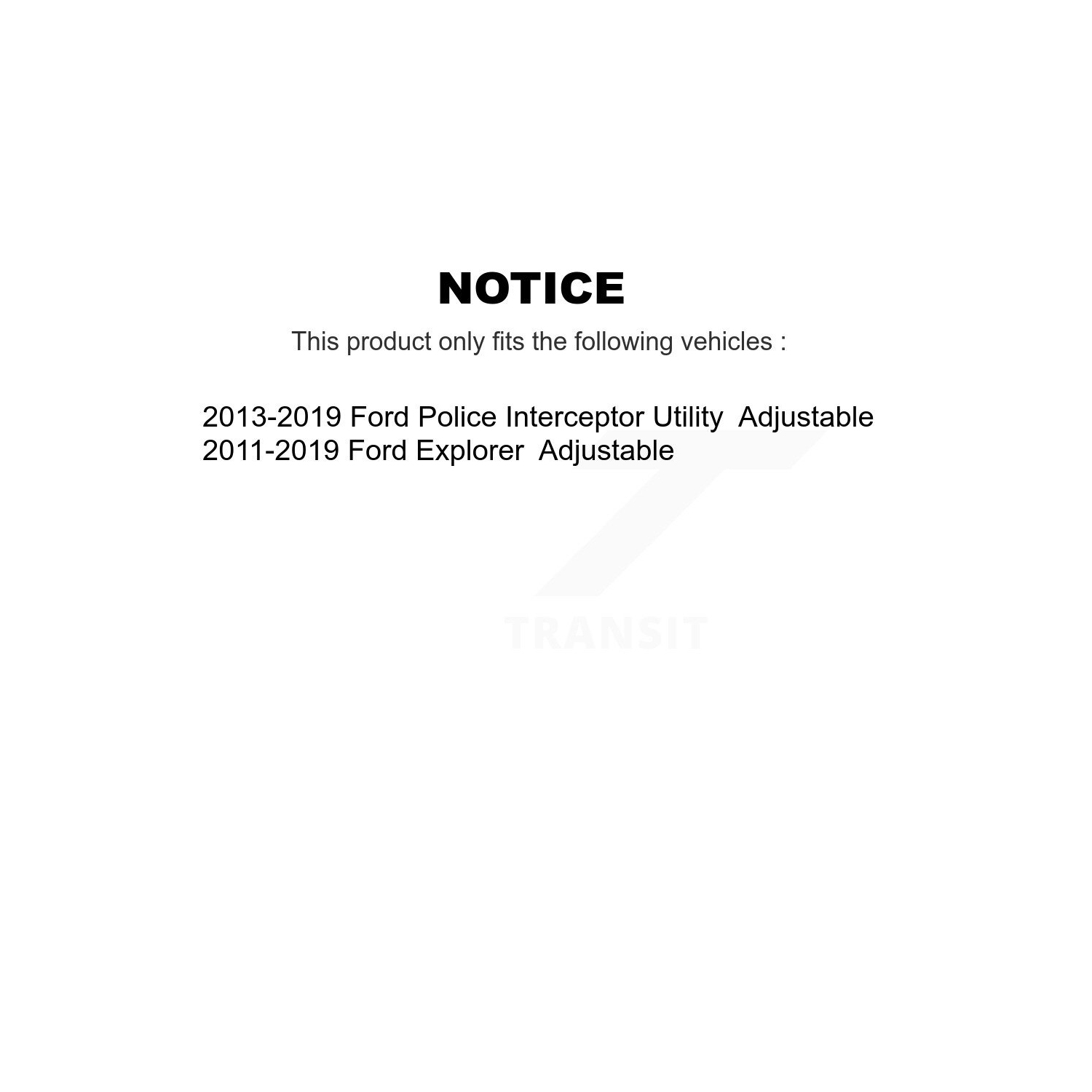 TOR-CK643459 de bras latéral supérieur avant arrière réglable pour intercepteur de police Ford Explorer