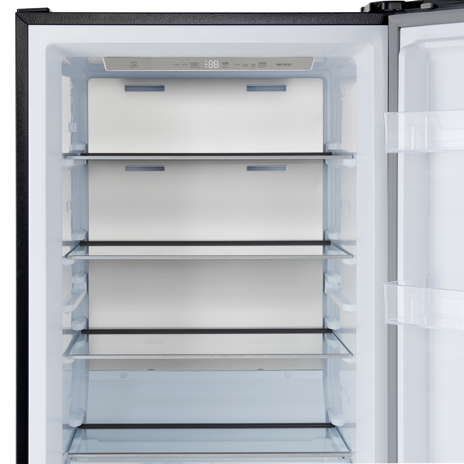 Forno – Réfrigérateur/congélateur convertible 28&nbsp;po MadPaderno, noir, poignée en laiton antique, 13,6&nbsp;pi³ Balançoire droite