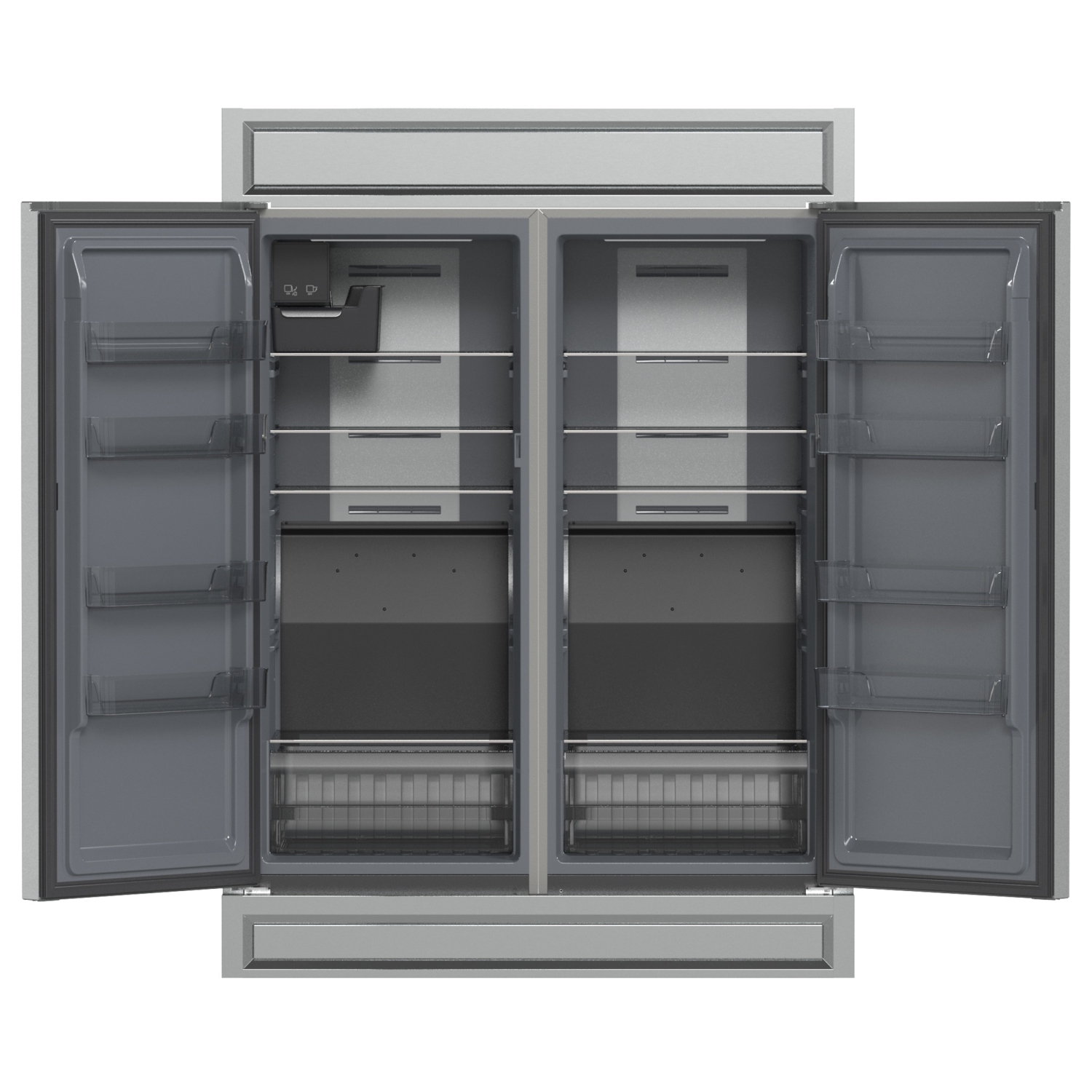 Forno Fortezza – Réfrigérateur/congélateur convertible de 60&nbsp;po avec nécessaire d'encastrement, acier inoxydable, sans givre total, avec machine