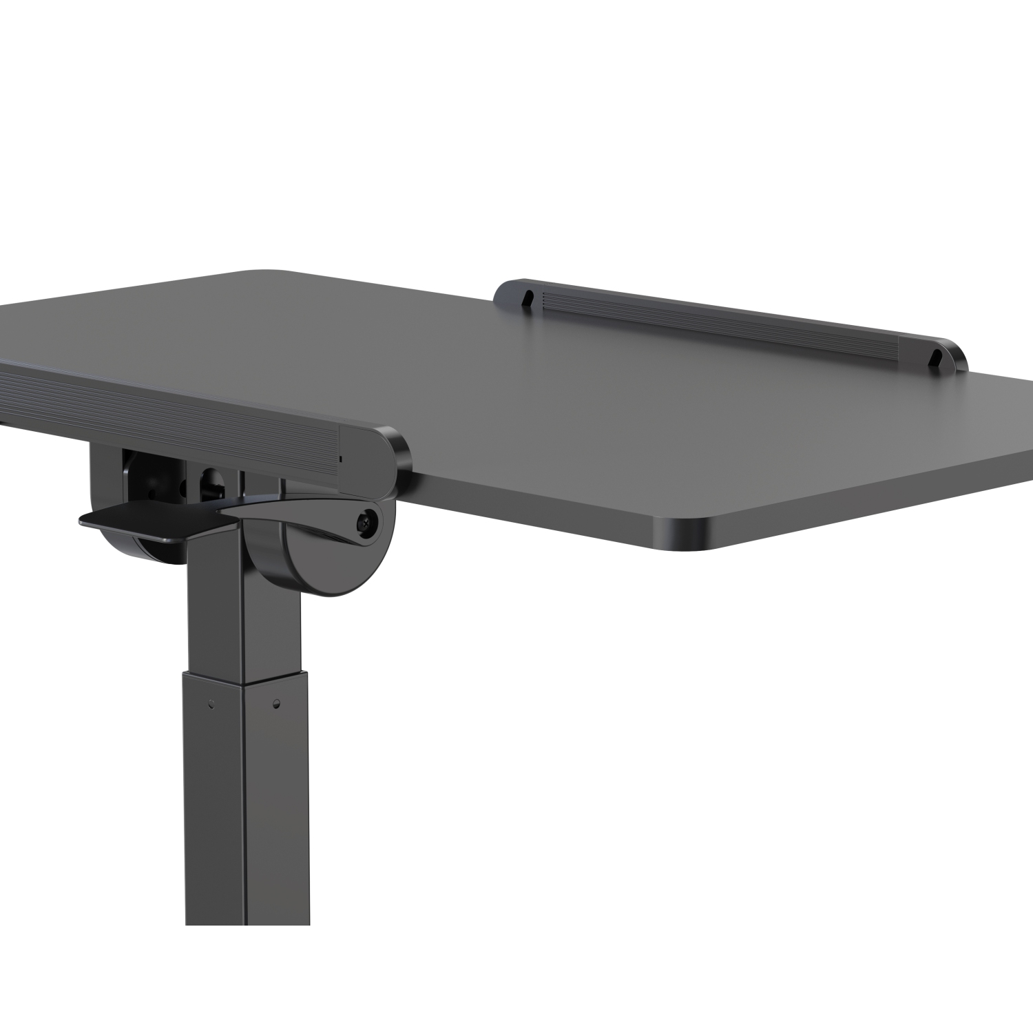 Uplite Height Adjustable Overbed Laptop Desk with Wheels, Rolling Bedside Tray for Office, Hospitable & Home Use - Tilting Sit Stand Desk Cart