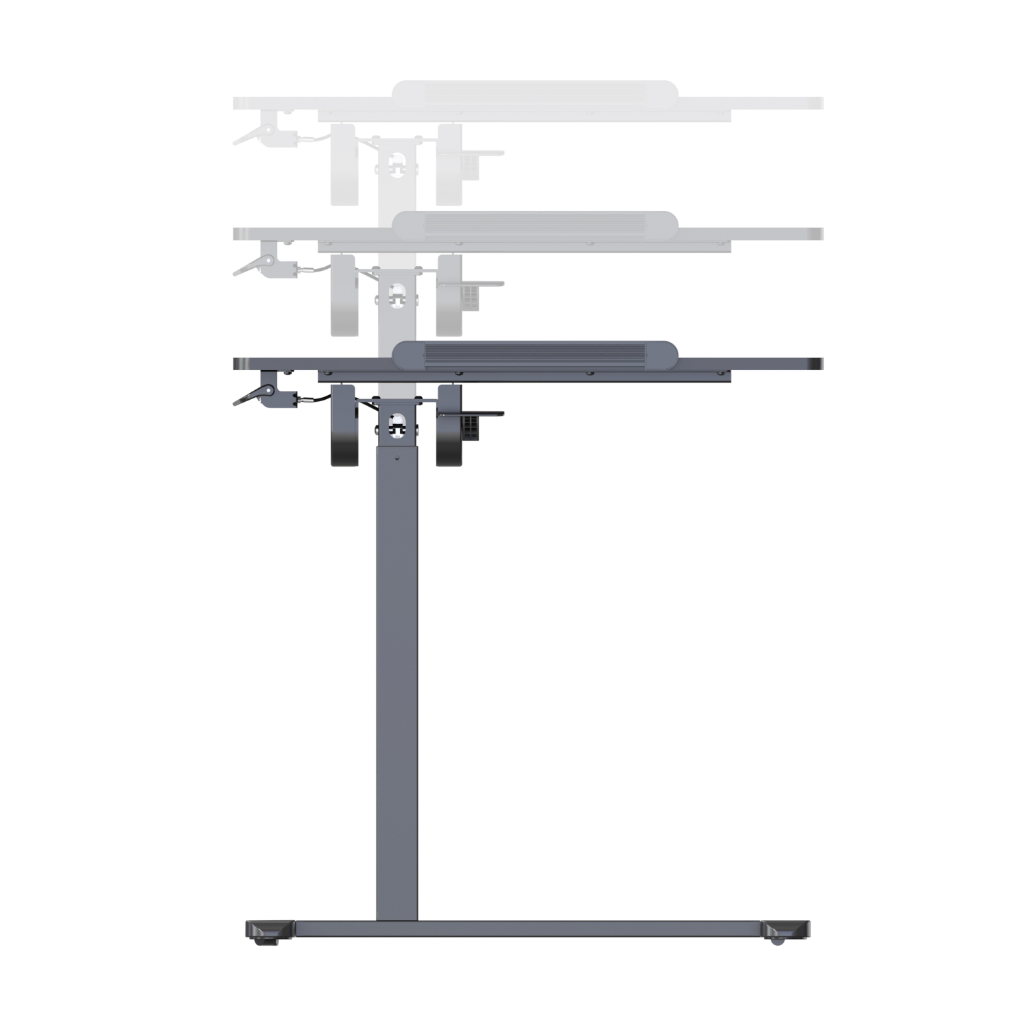 Uplite Height Adjustable Overbed Laptop Desk with Wheels, Rolling Bedside Tray for Office, Hospitable & Home Use - Tilting Sit Stand Desk Cart