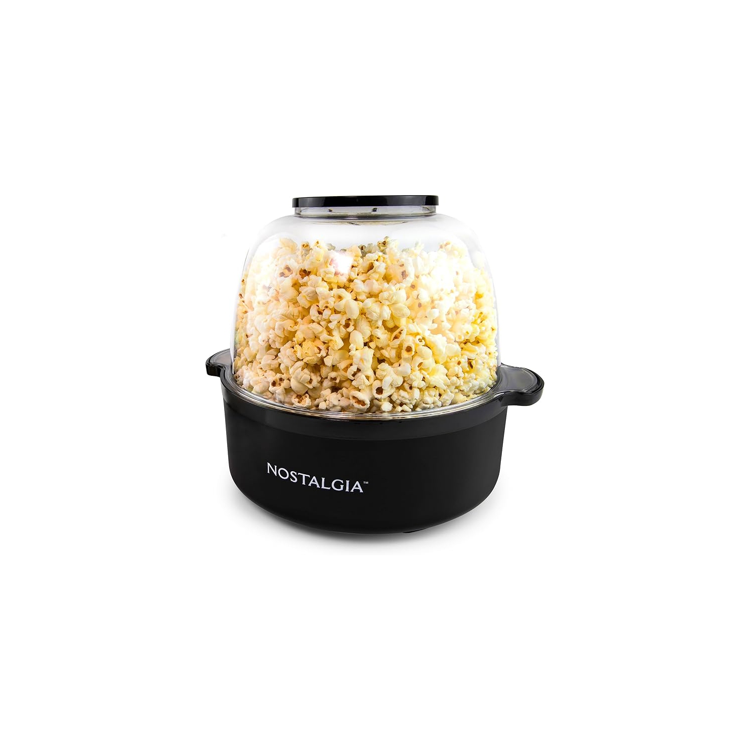 Nostalgia 6-Quart Stirring Popcorn Popper - Quick-Heat Technology - Makes 24 Cups of Popcorn - Includes Kernel Measuring Cup - Perfect for Birthday