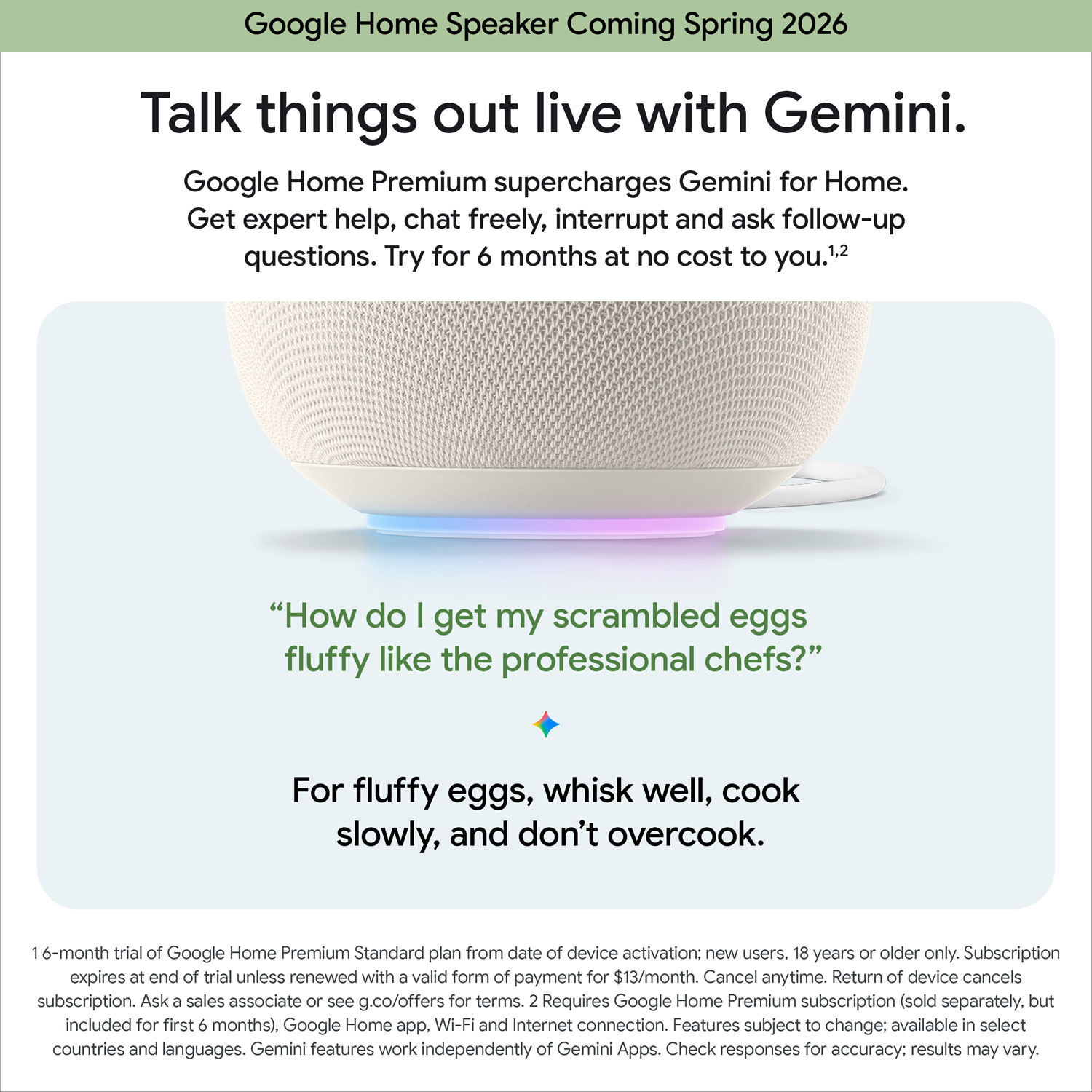 Haut-parleur intelligent Google Home avec Assistant Google - Vert lichen - Printemps 2026