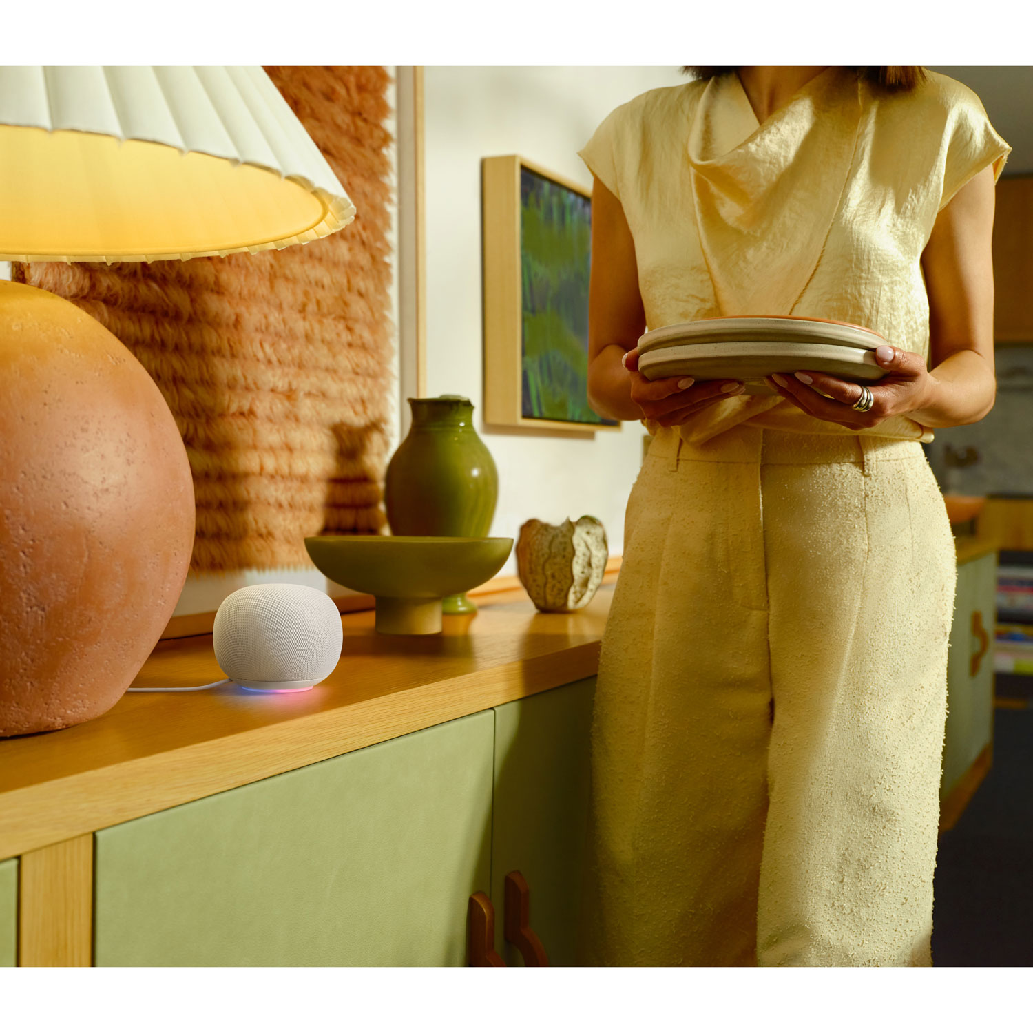 Haut-parleur intelligent Google Home avec Assistant Google - Porcelaine - Printemps 2026