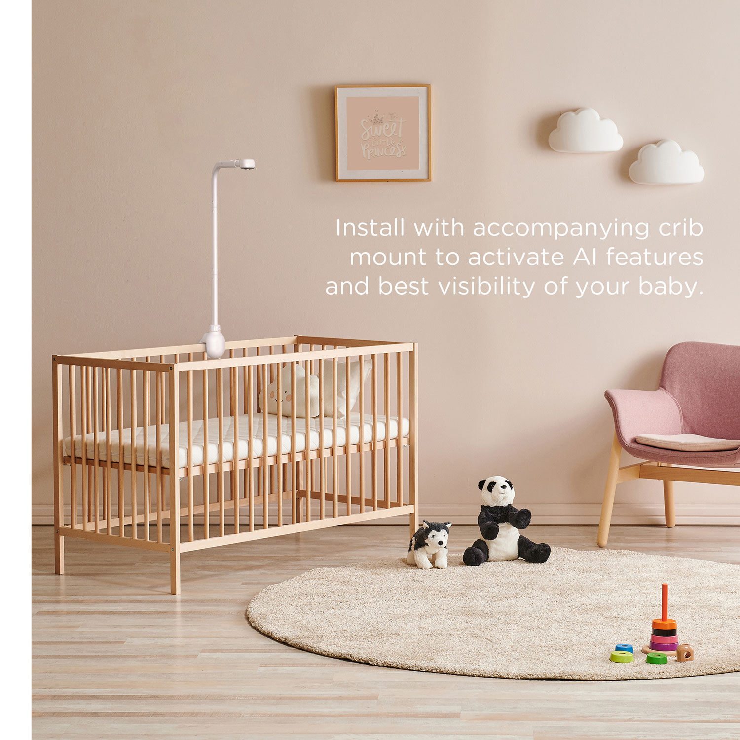 Interphone de surveillance intelligent SkyVision AI Pro Twin de Hubble Connected avec 2 caméras, suivi du sommeil, vision nocturne et