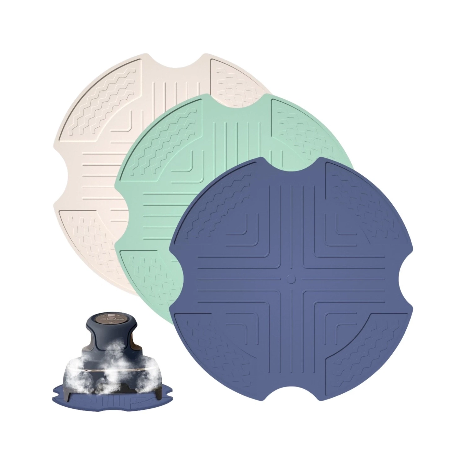 3 Pack Heat-Resistant Silicone Mat for Ninja Crispi Glass Air Fryer, Reusable Anti-Slip Pads Potholders Kitchen Accessory Suit for Ninja Crispi