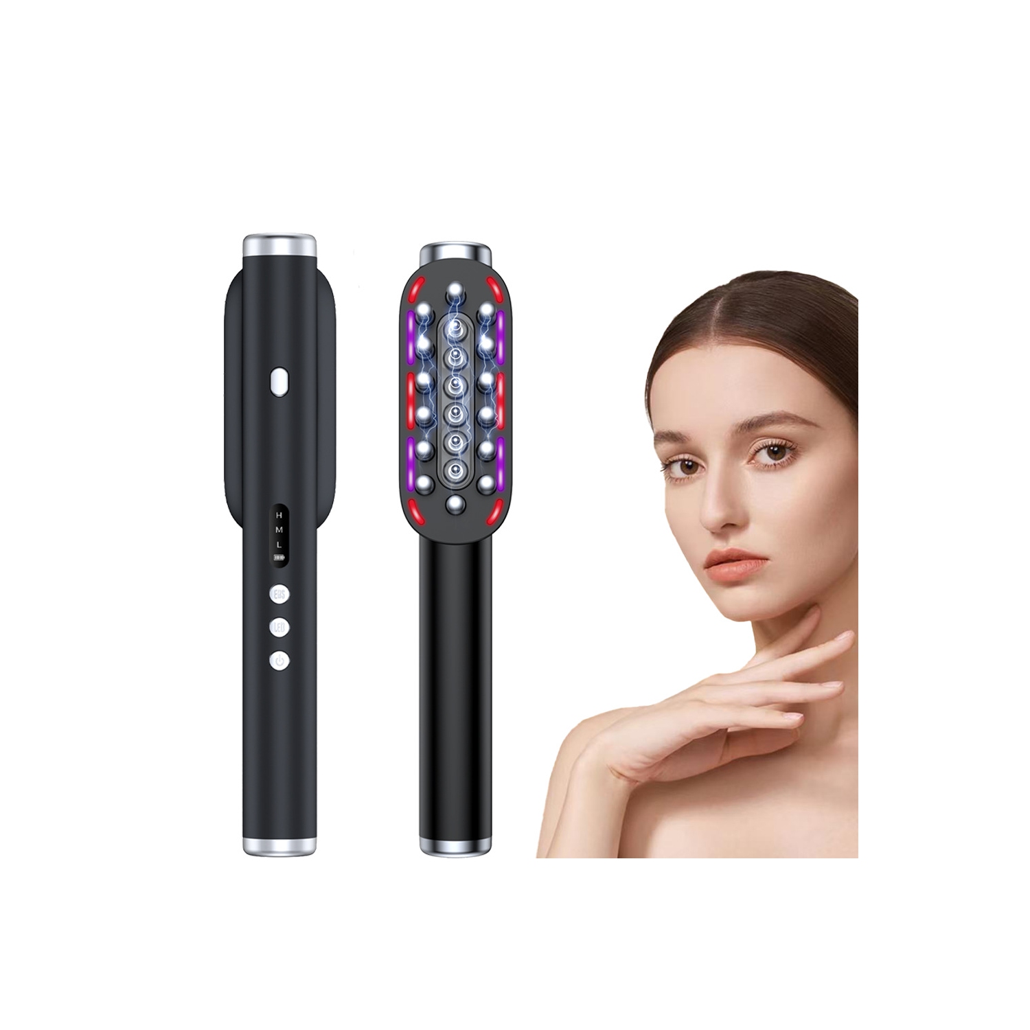 Electric Scalp Massage Brush 2-in-1 Head Massage Brush for Hair Growth & Loss Prevention Rechargeable Therapy Hair Head Massager