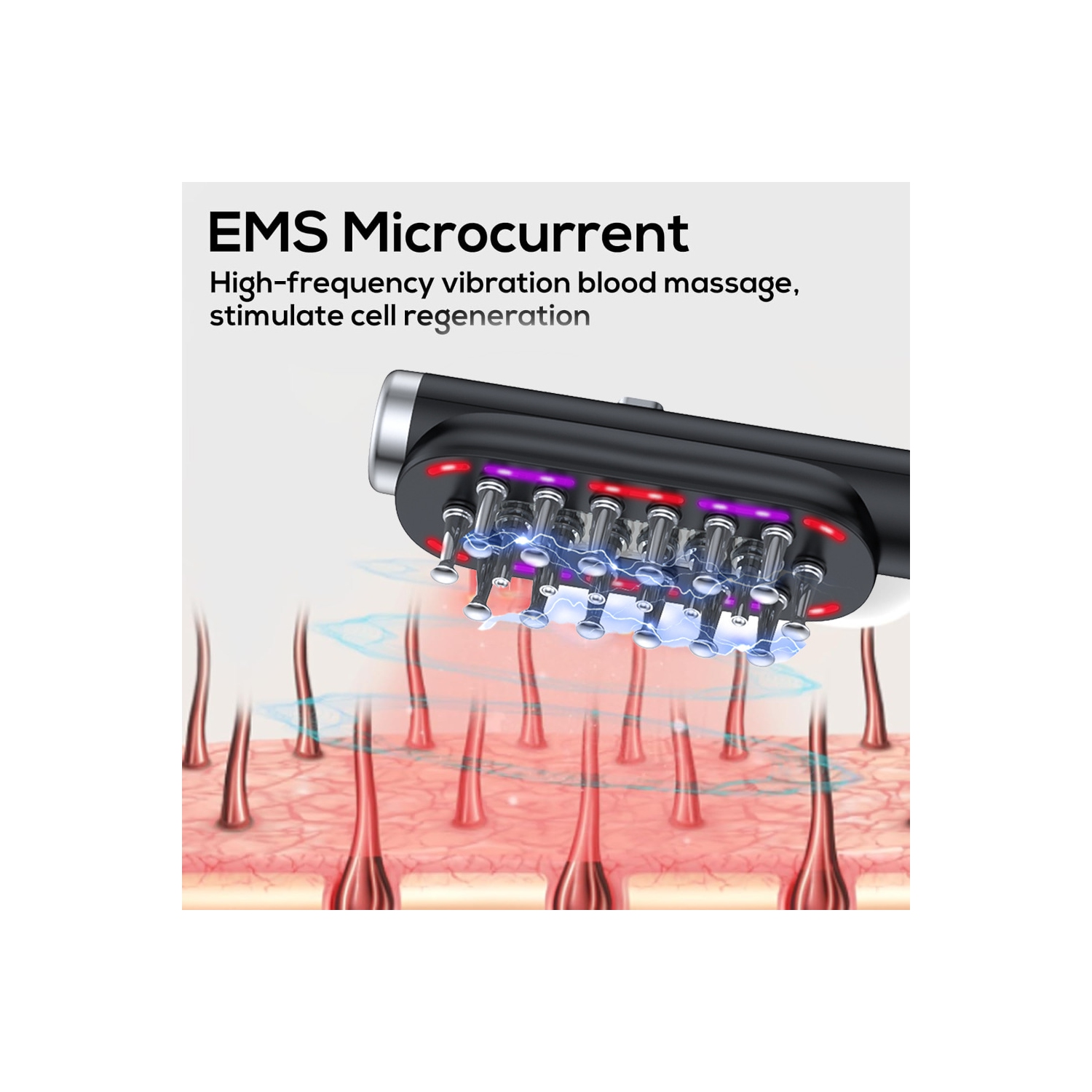 Electric Scalp Massage Brush 2-in-1 Head Massage Brush for Hair Growth & Loss Prevention Rechargeable Therapy Hair Head Massager