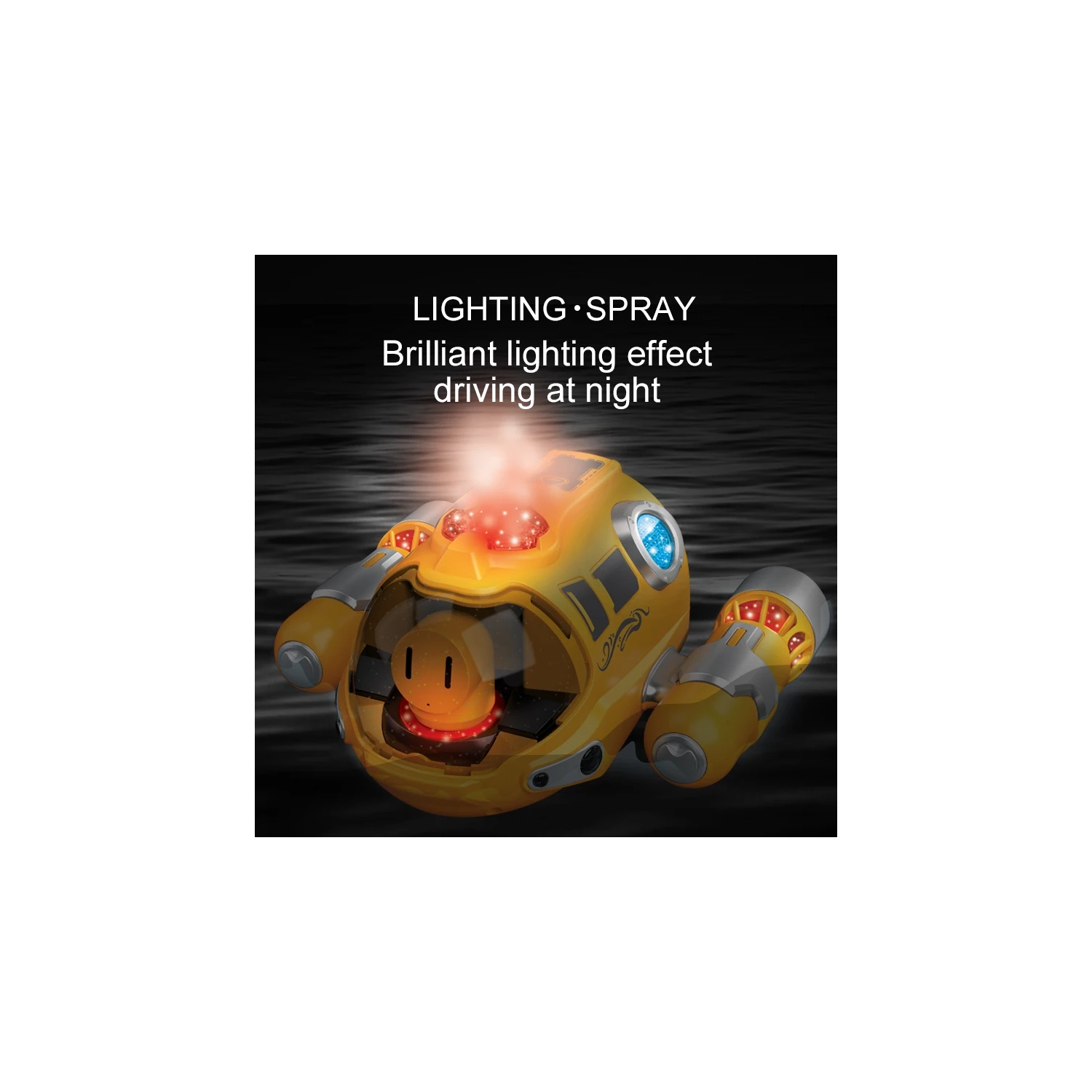 Bateau téléguidé étanche de 2,4&nbsp;GHz avec pompe à eau et lumières DEL Lacs et jouets de piscine - Rouge